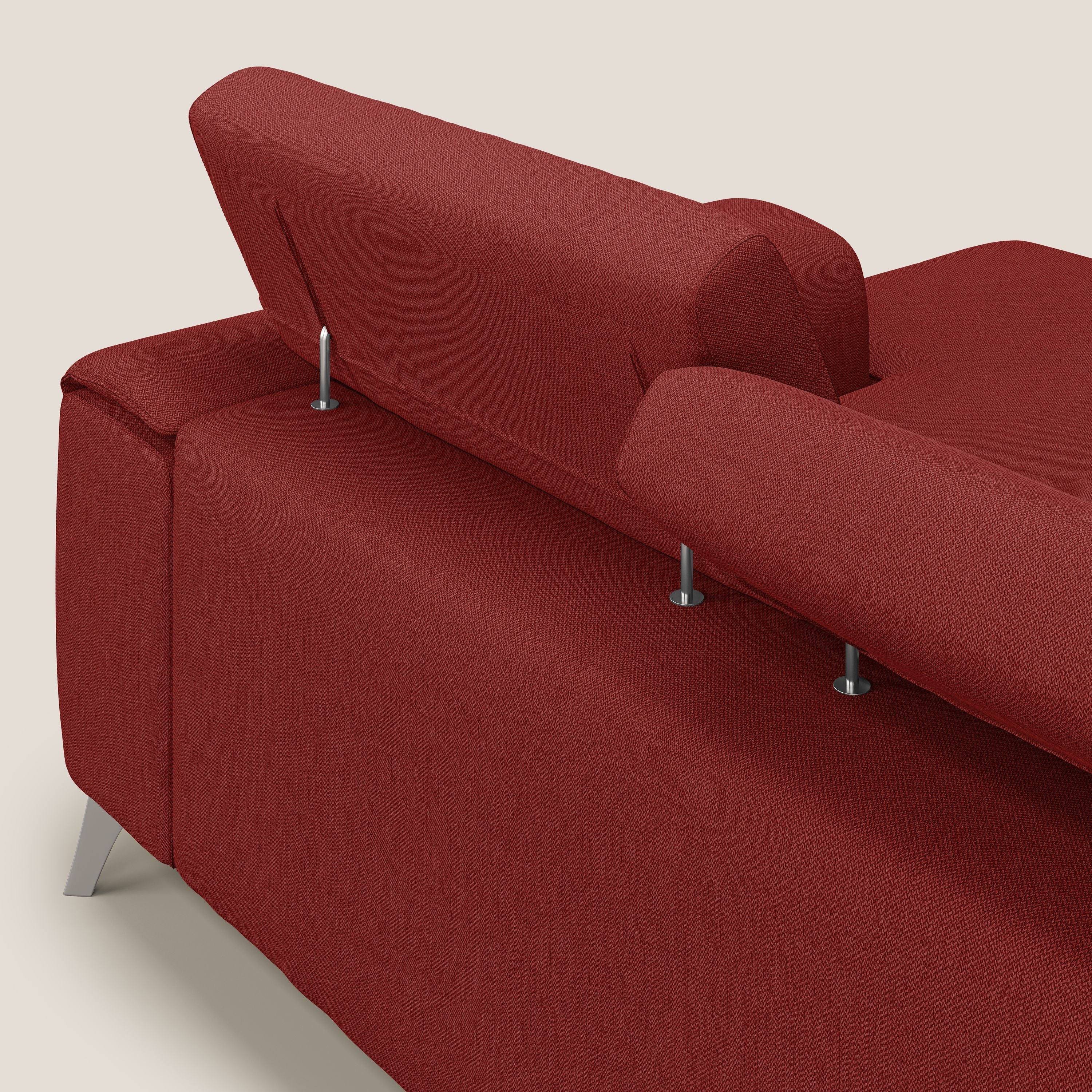 Fusion Canapé d'angle avec assises amovibles en tissu doux antitache T05 rouge - Image 7