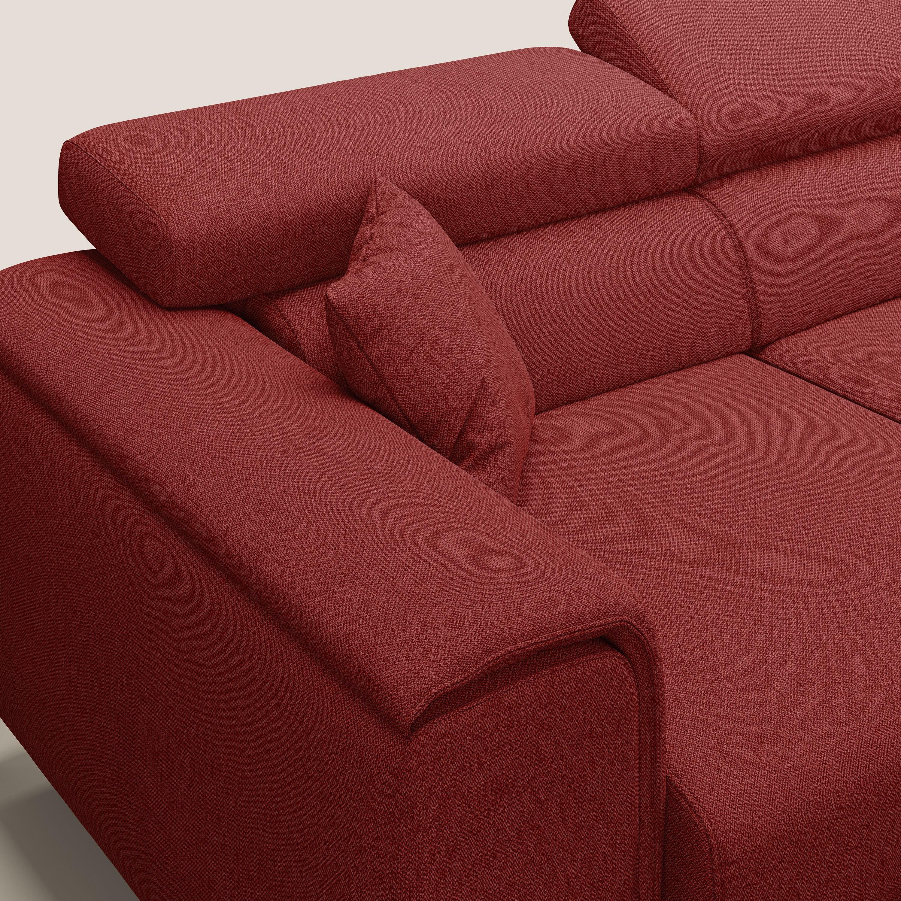 Fusion Canapé d'angle avec assises amovibles en tissu doux antitache T05 rouge - Image 9