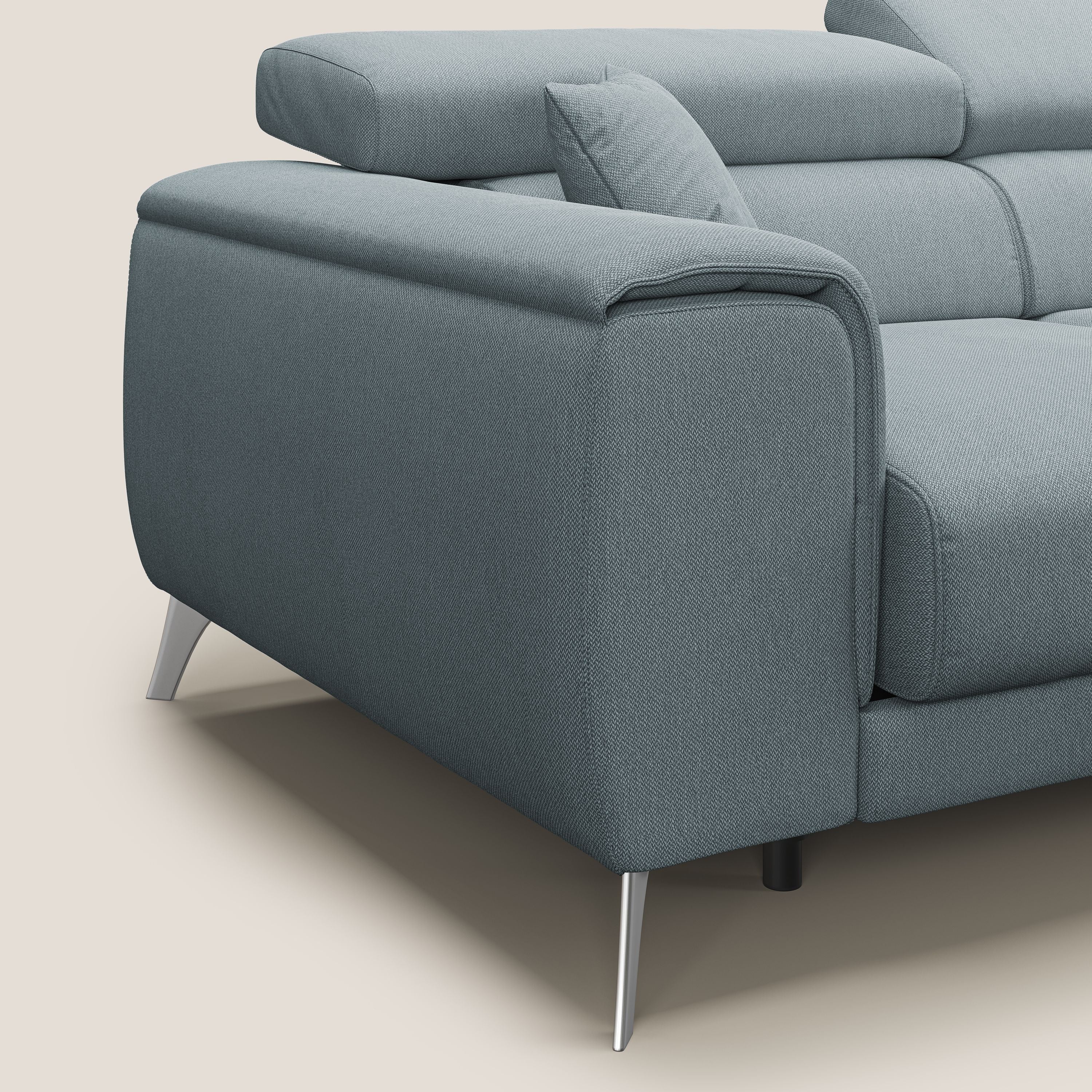 Fusion Canapé d'angle avec assises amovibles en tissu doux antitache T05 sucre glace - Image 11