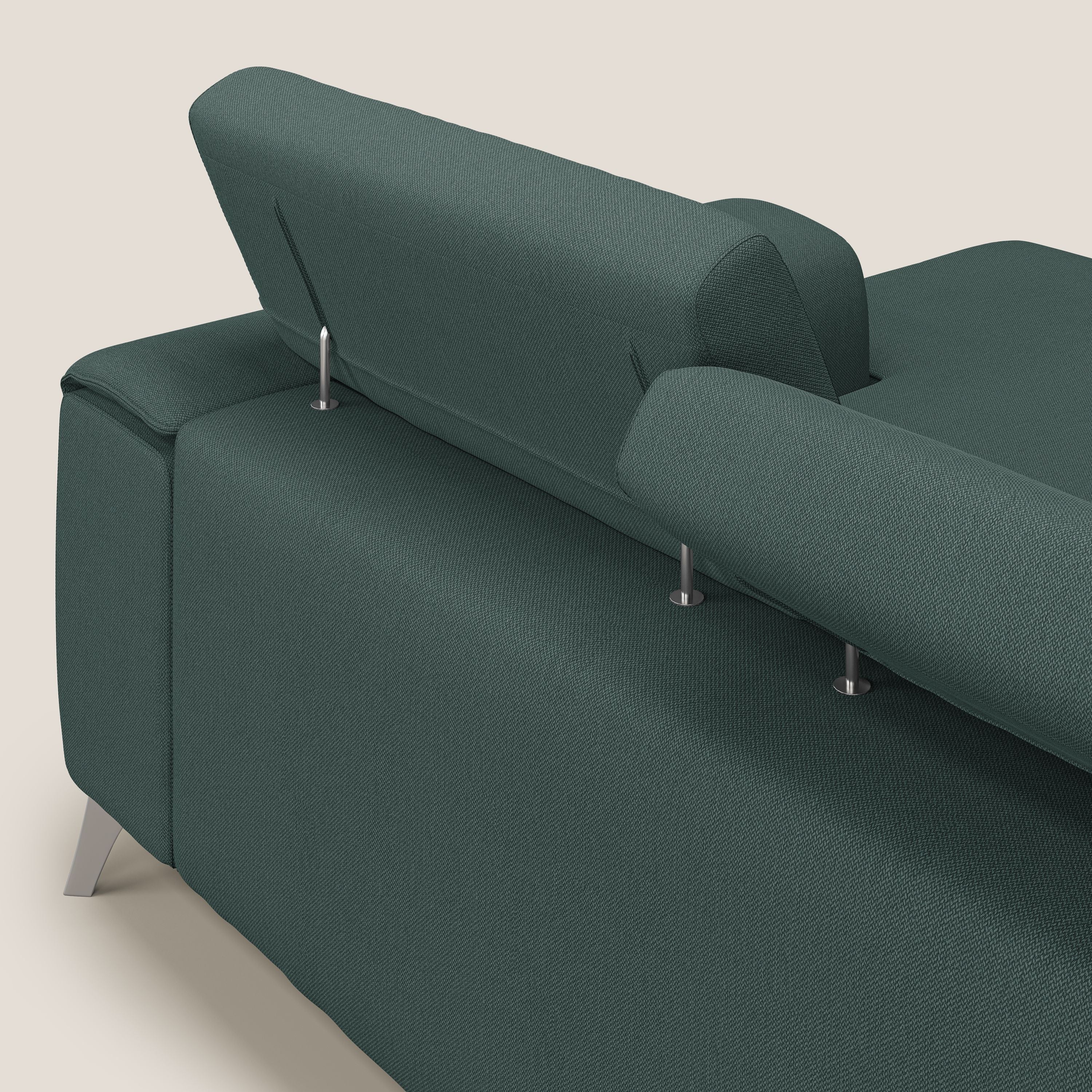 Fusion Canapé d'angle avec assises amovibles en tissu doux antitache T05 vert - Image 7