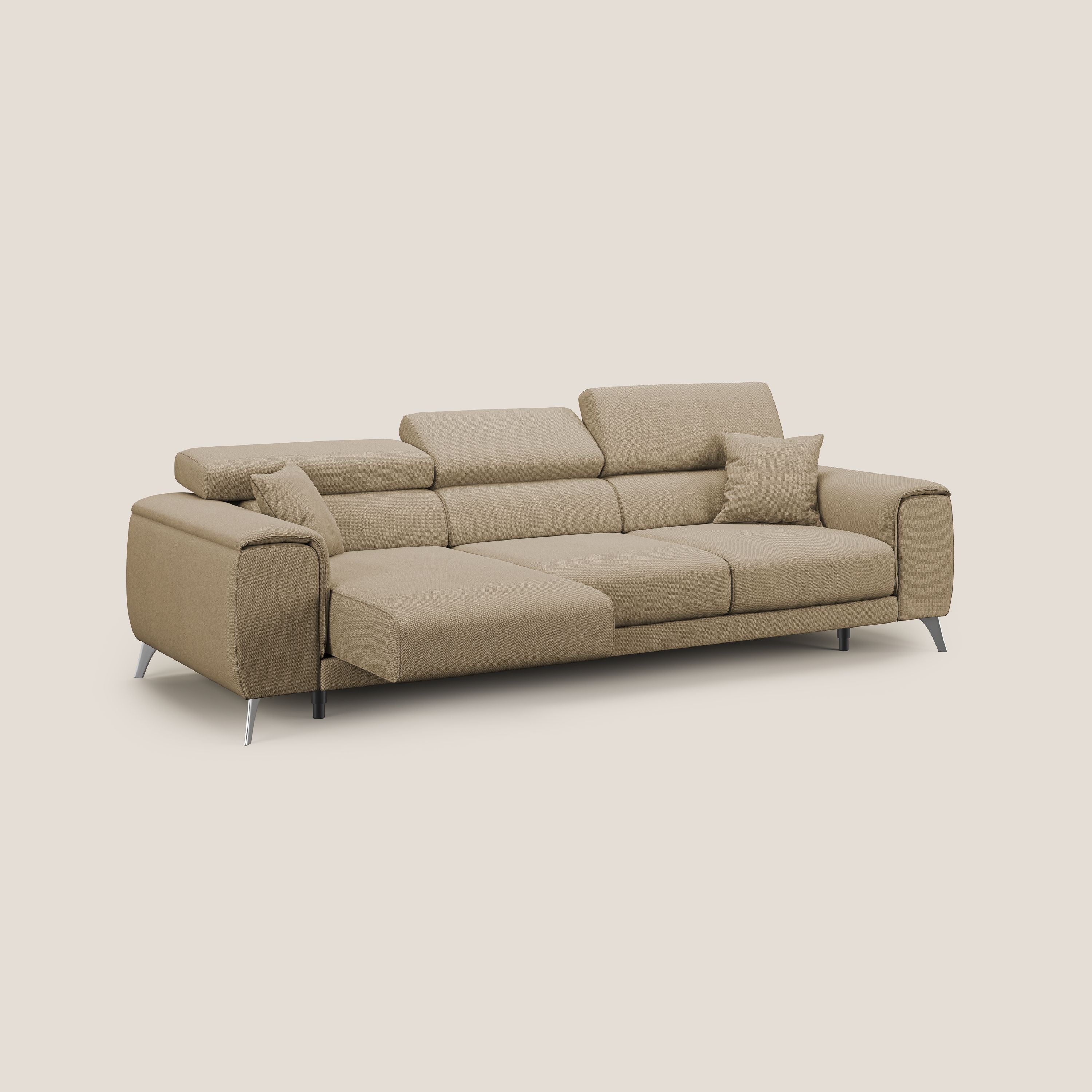 Fusion Canapé avec 3 assises coulissantes en tissu doux antitache T05 beige - Image 2