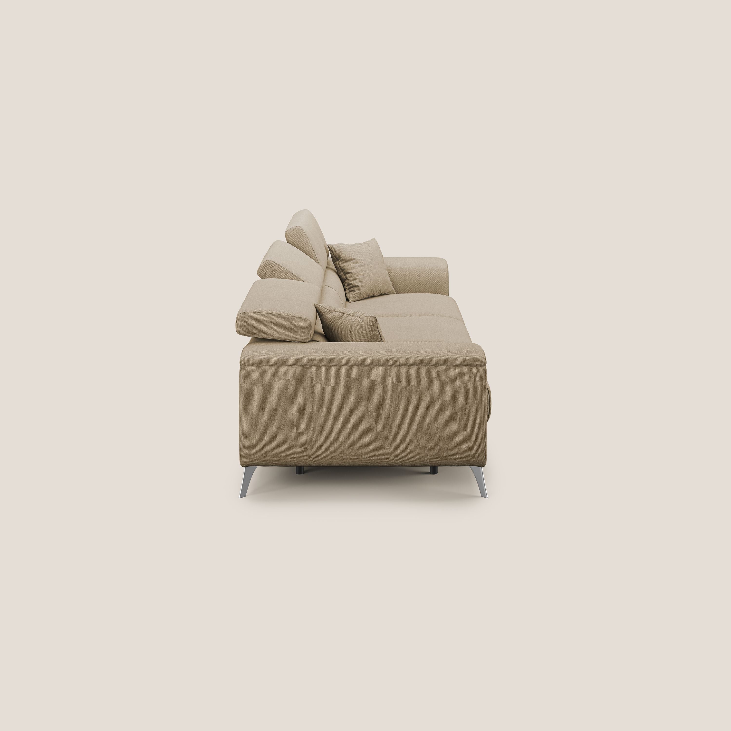 Fusion Canapé avec 3 assises coulissantes en tissu doux antitache T05 beige - Image 4