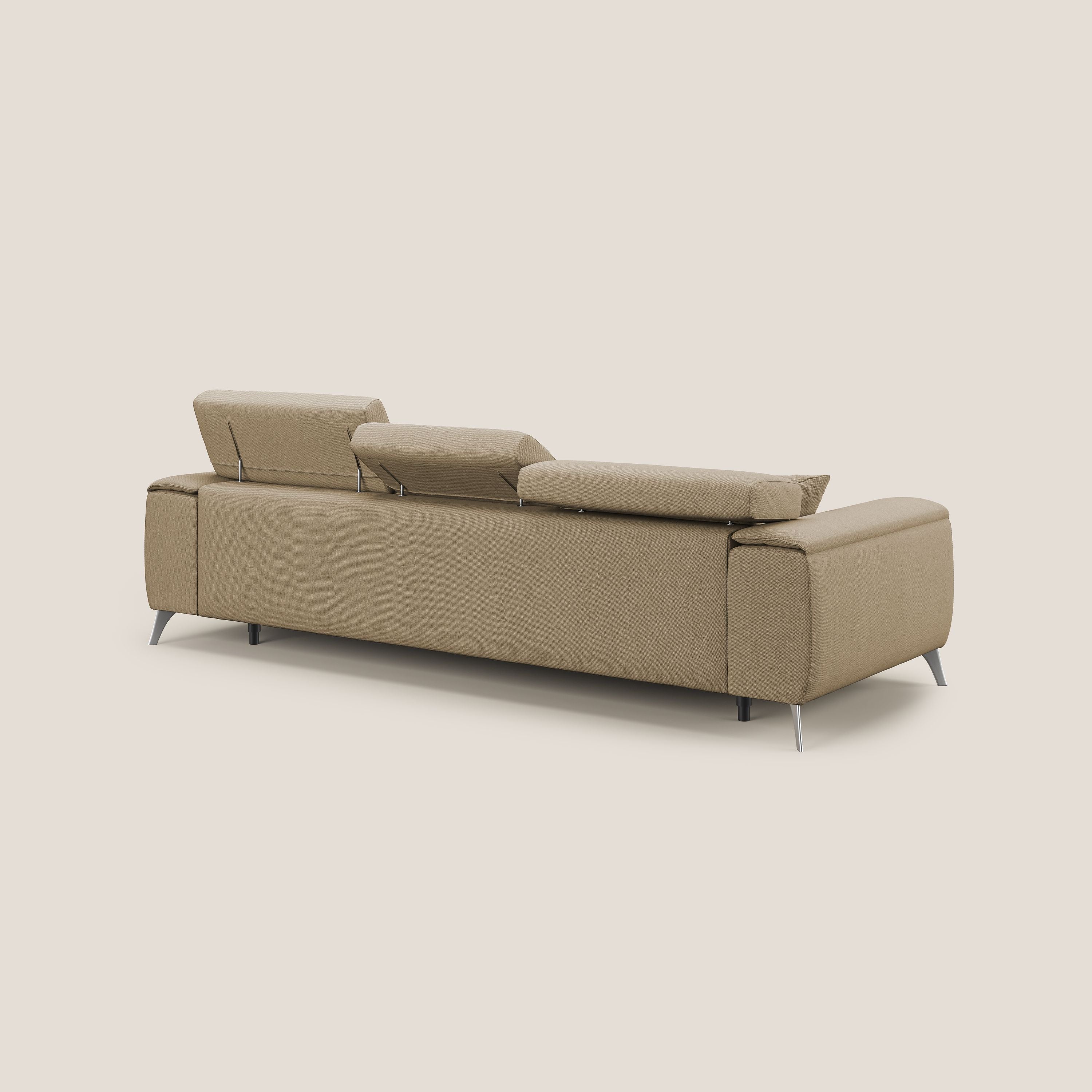 Fusion Canapé avec 3 assises coulissantes en tissu doux antitache T05 beige - Image 5