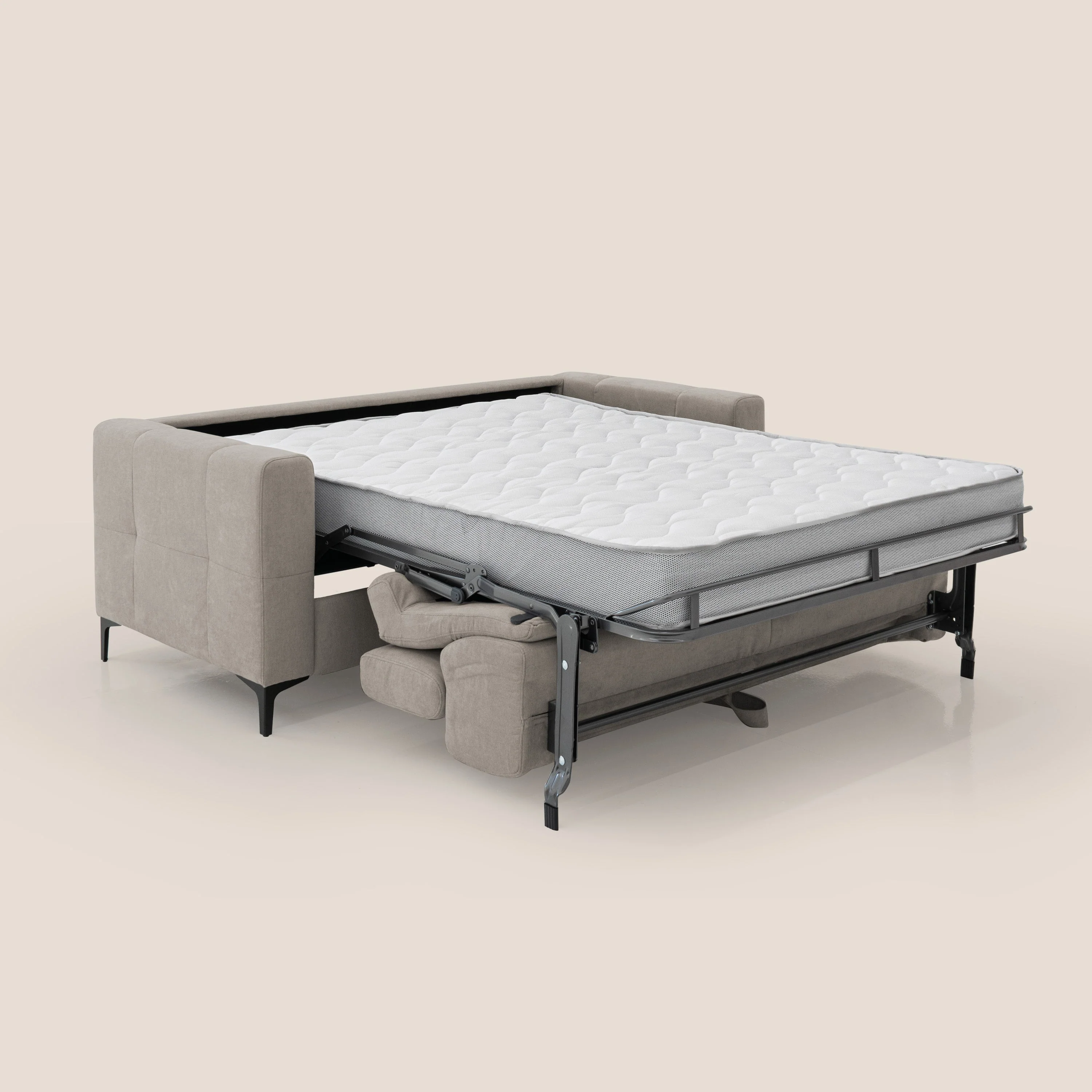 Gardenia canapé convertible matelas H 18cm avec têtières réglables et revêtement imperméable T02 beige - Image 2