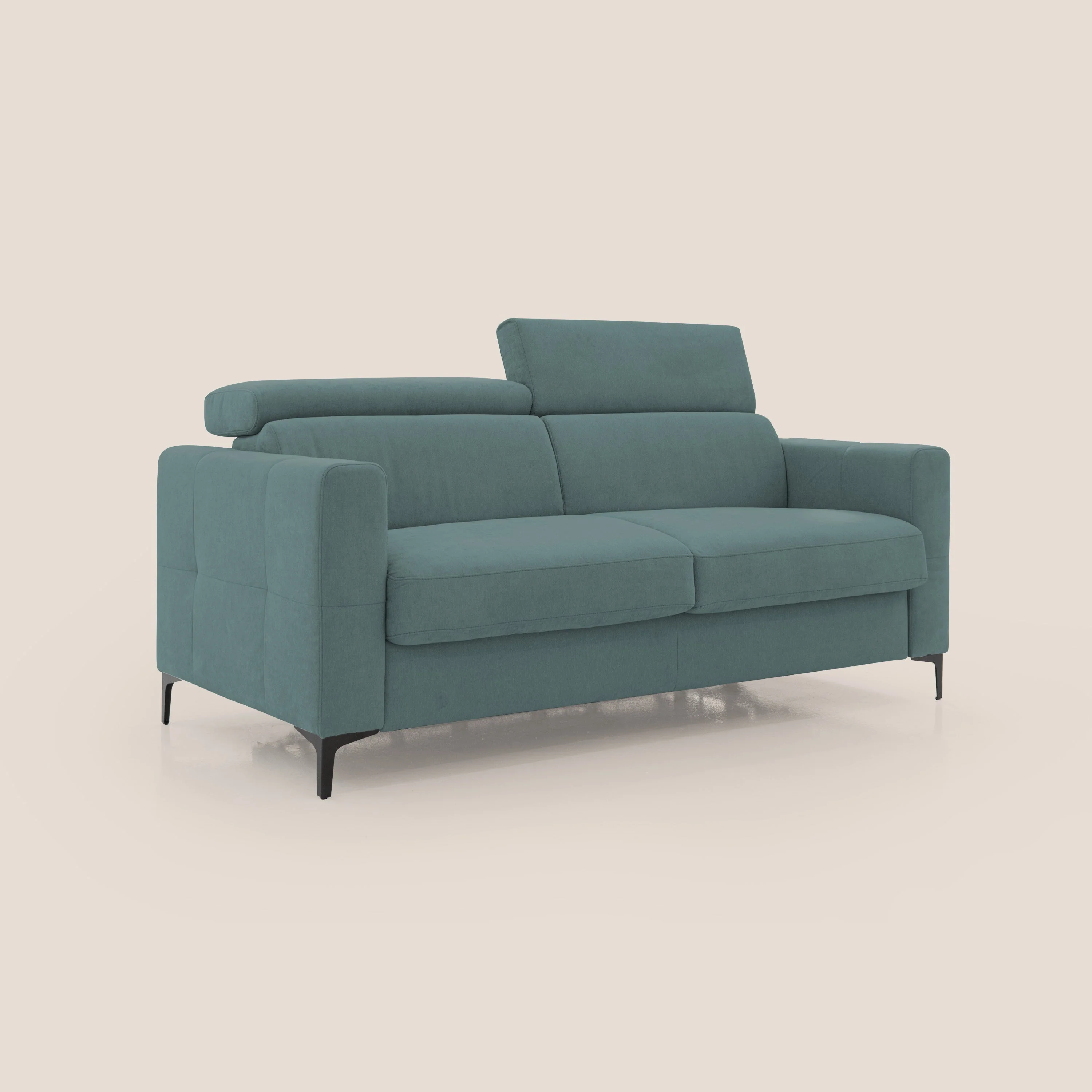 Gardenia canapé convertible matelas H 18cm avec têtières réglables et revêtement imperméable T02 bleu canard - Image 3