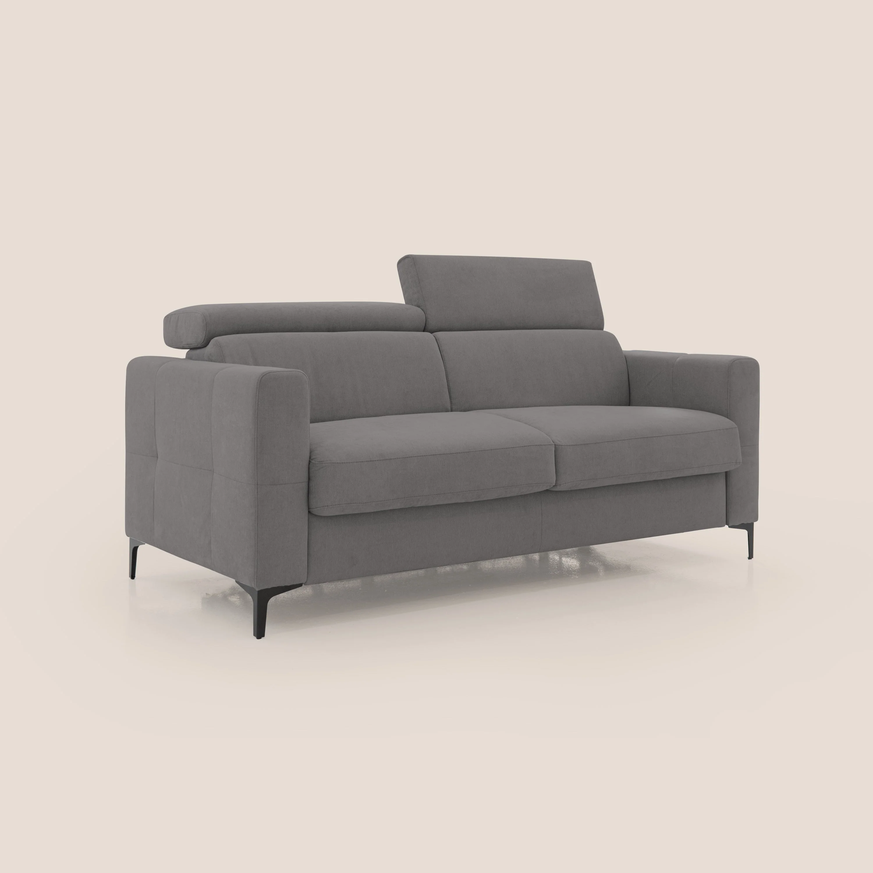 Gardenia canapé convertible matelas H 18cm avec têtières réglables et revêtement imperméable T02 gris - Image 3