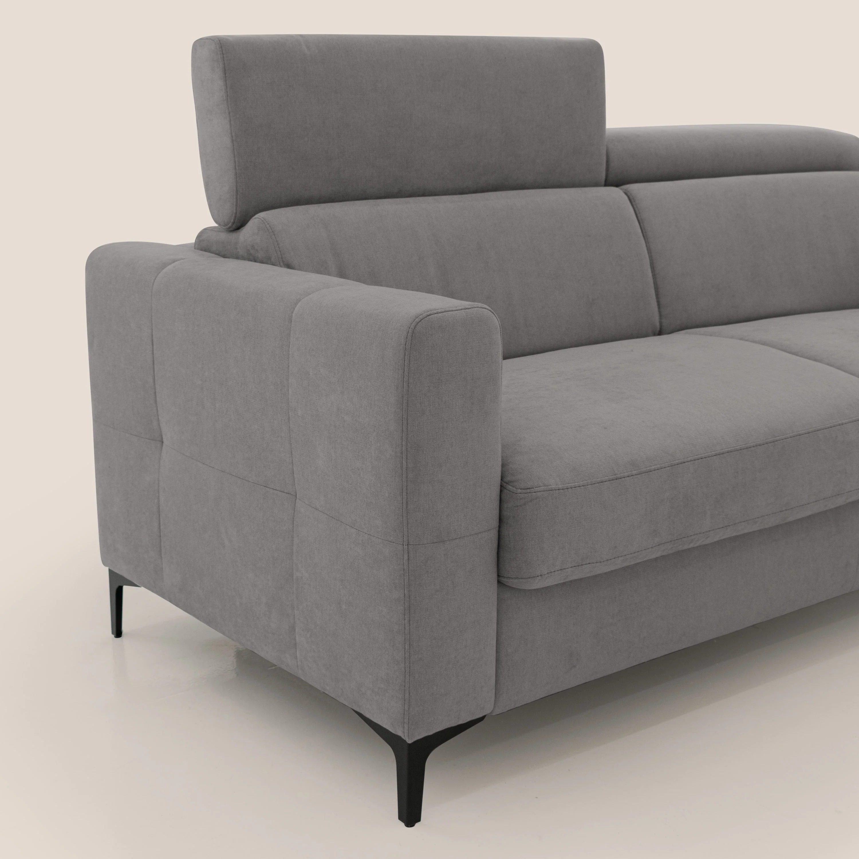 Gardenia canapé convertible matelas H 18cm avec têtières réglables et revêtement imperméable T02 gris - Image 5