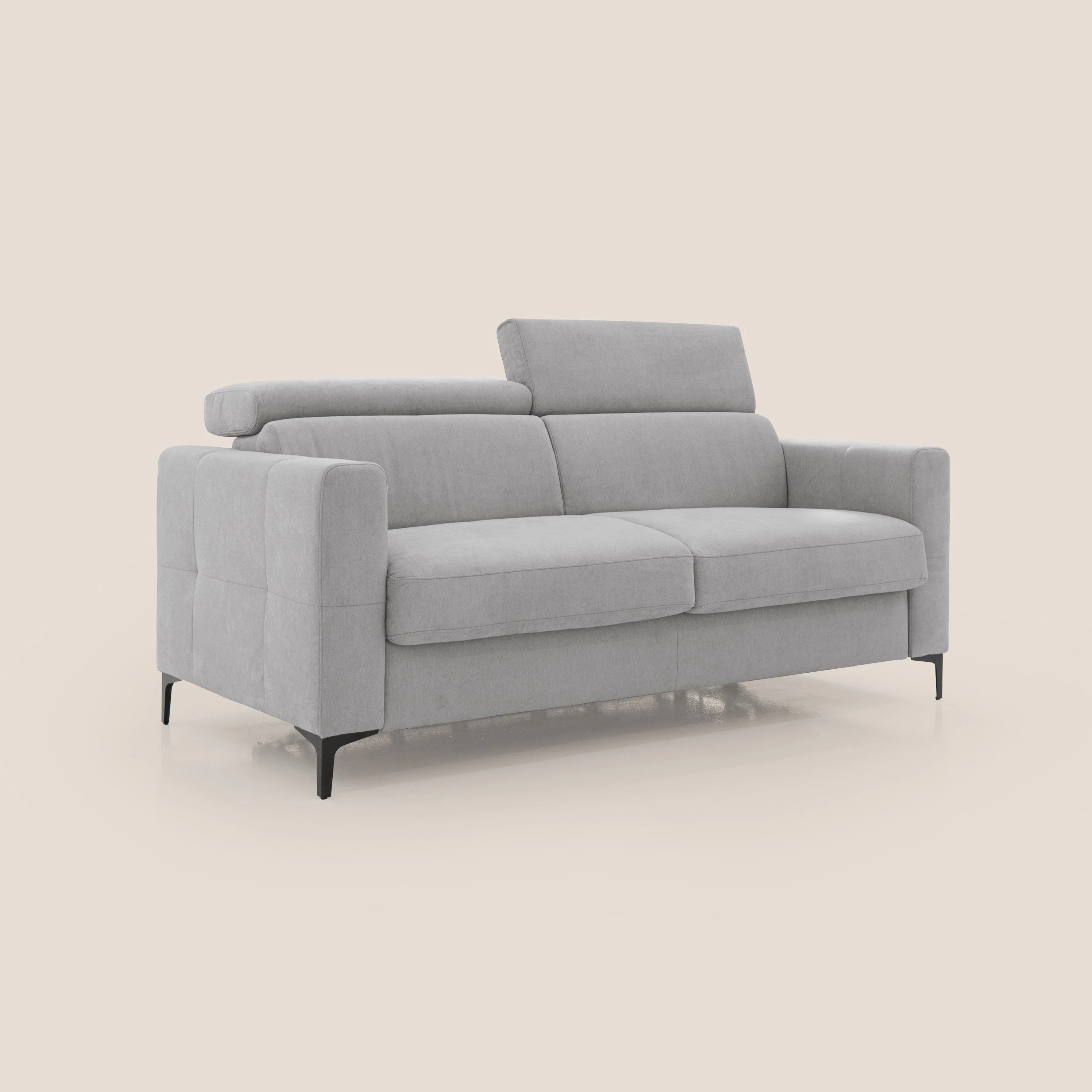 Gardenia canapé convertible matelas H 18cm avec têtières réglables et revêtement imperméable T02 gris clair - Image 3