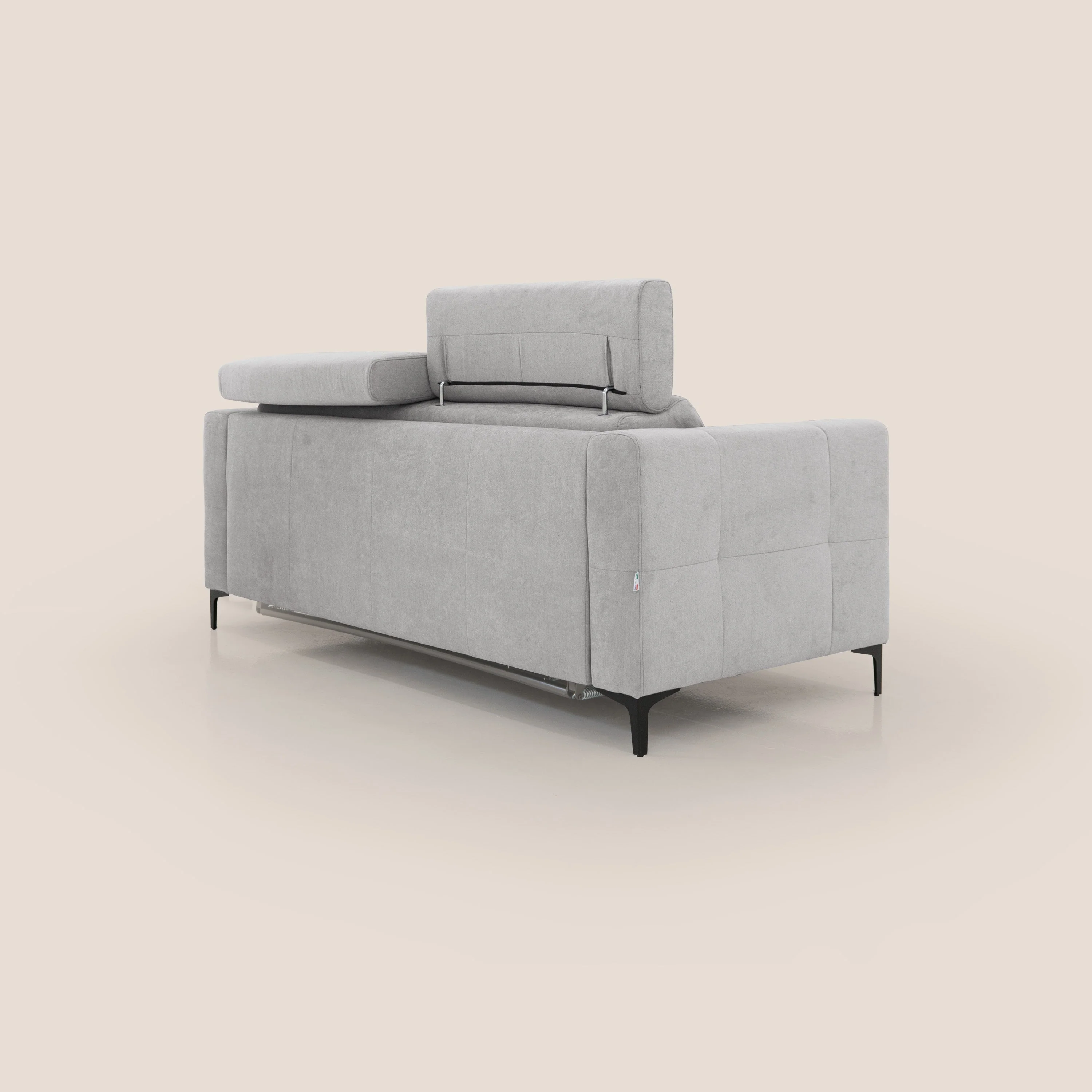 Gardenia canapé convertible matelas H 18cm avec têtières réglables et revêtement imperméable T02 gris clair - Image 8