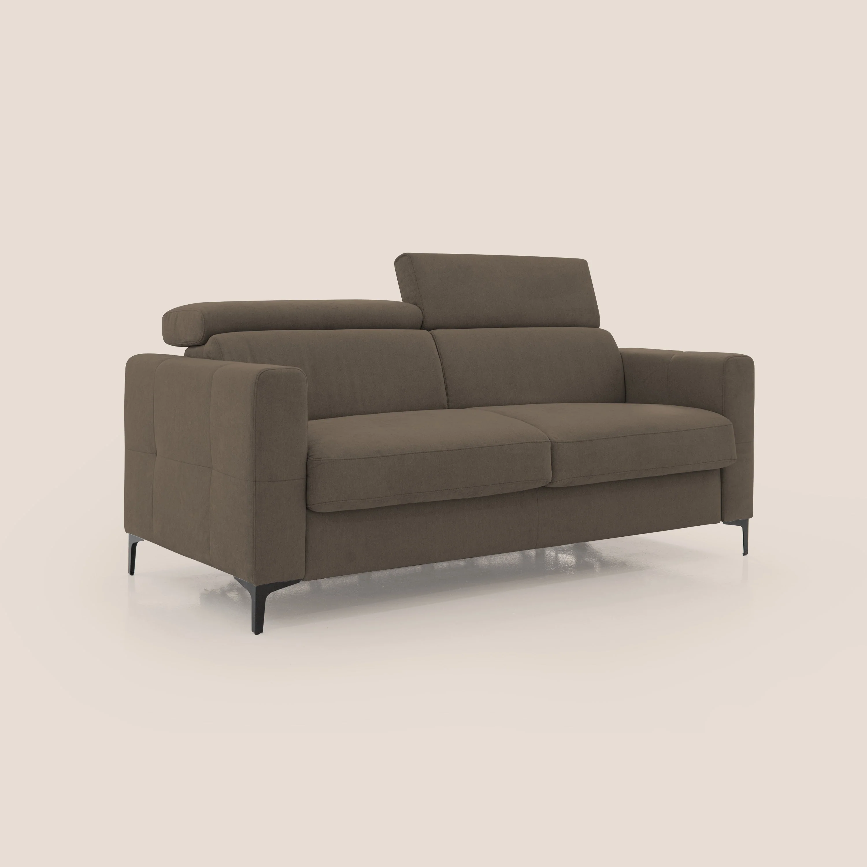 Gardenia canapé convertible matelas H 18cm avec têtières réglables et revêtement imperméable T02 marron - Image 3
