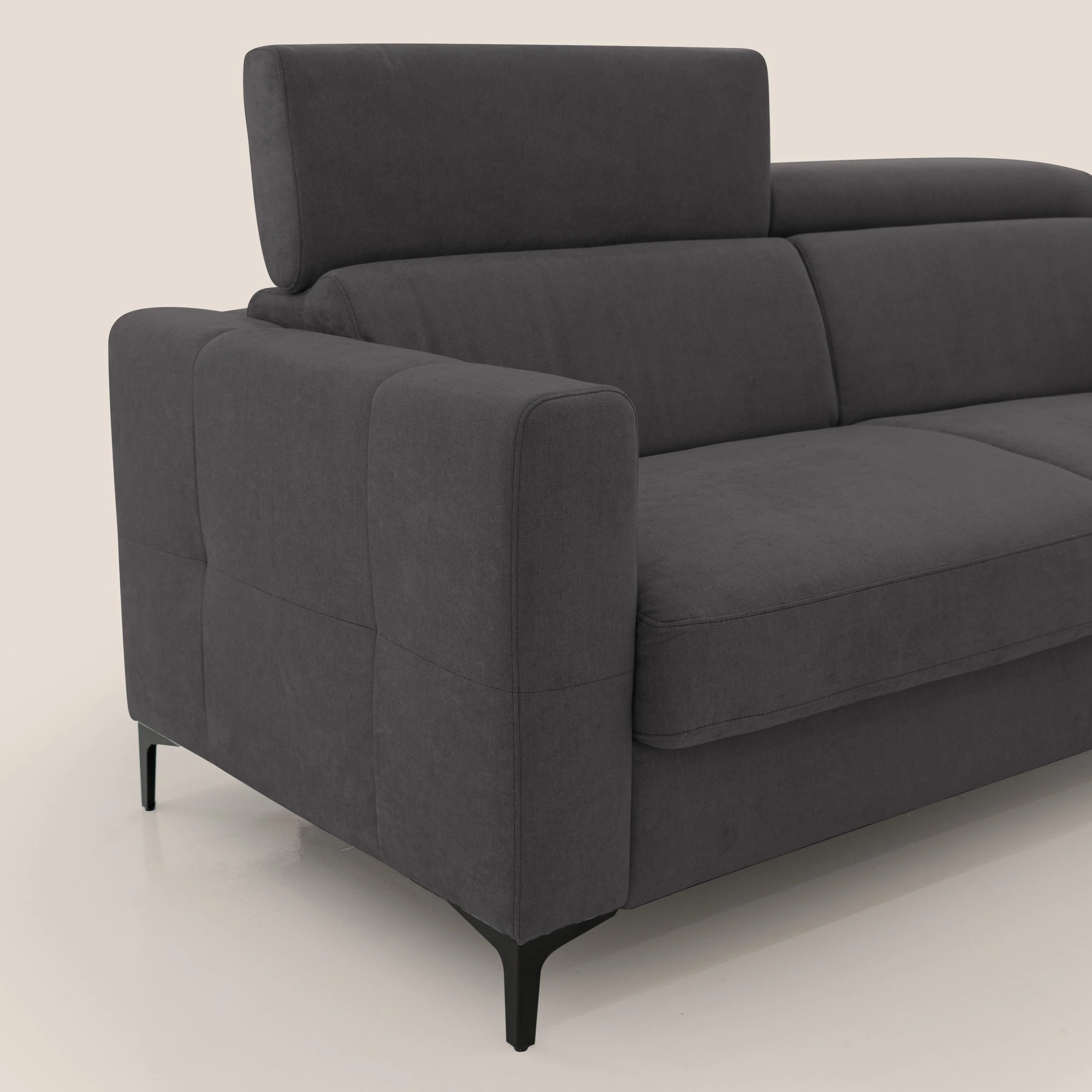 Gardenia canapé convertible matelas H 18cm avec têtières réglables et revêtement imperméable T02 noir - Image 5