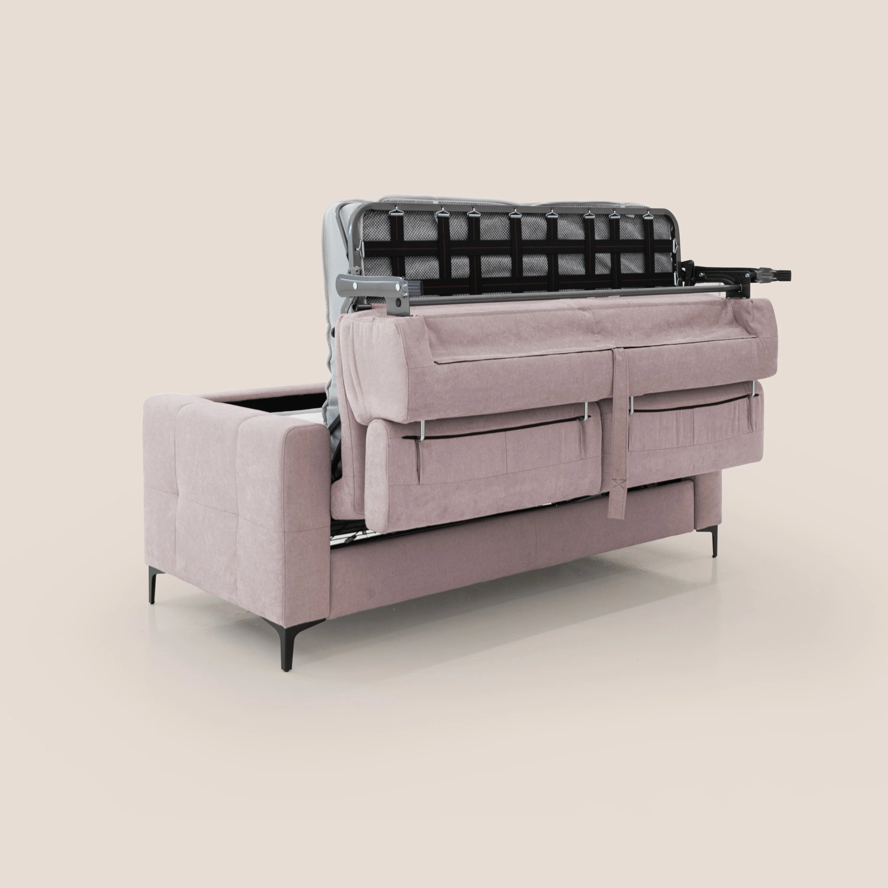 Gardenia canapé convertible matelas H 18cm avec têtières réglables et revêtement imperméable T02 rose - Image 4