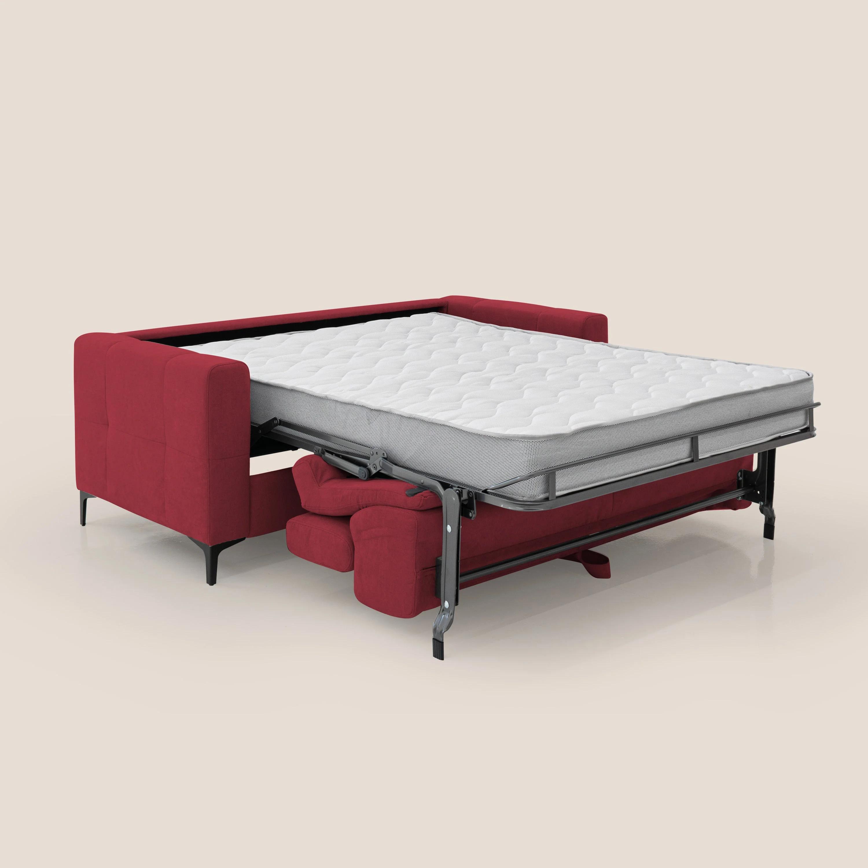 Gardenia canapé convertible matelas H 18cm avec têtières réglables et revêtement imperméable T02 rouge - Image 2