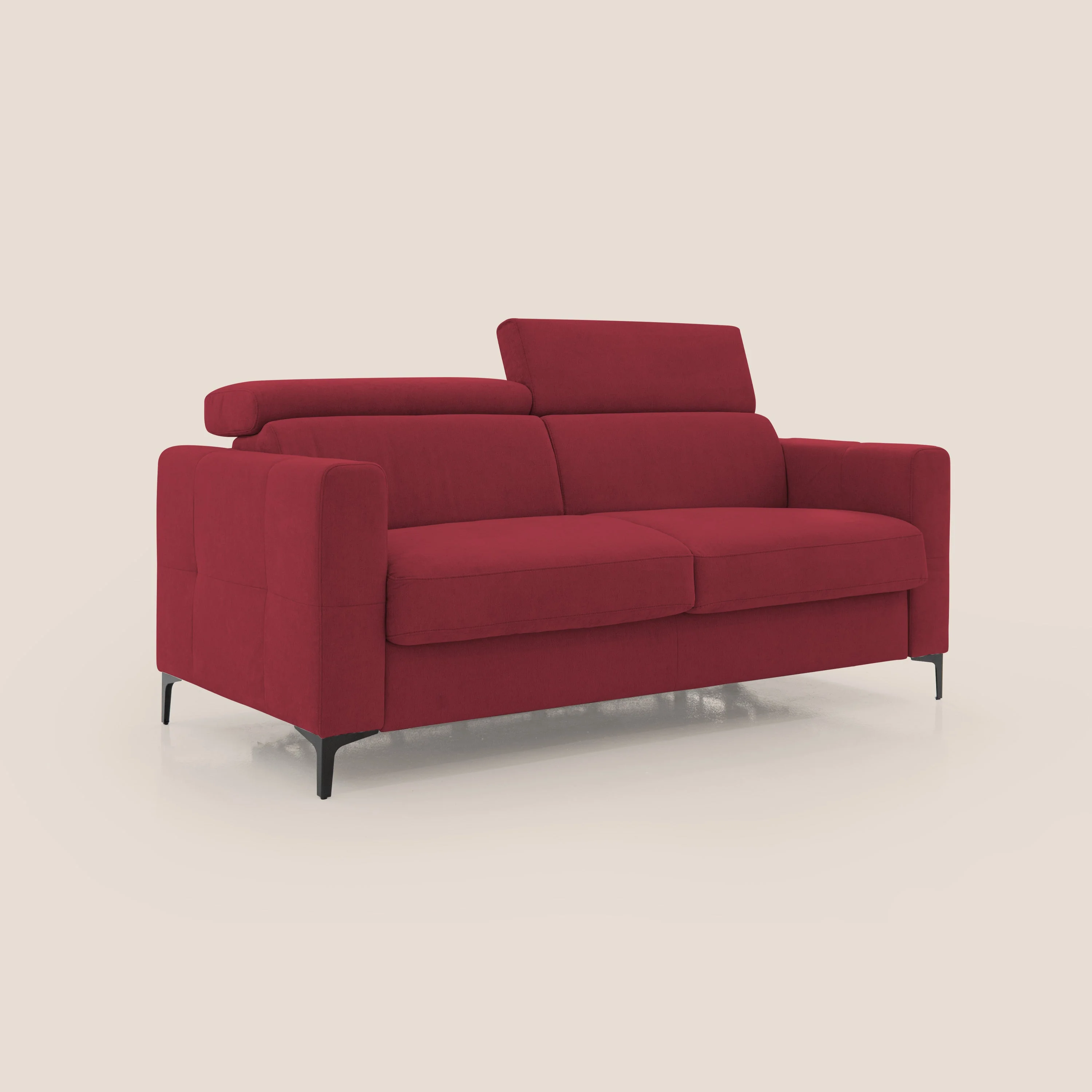 Gardenia canapé convertible matelas H 18cm avec têtières réglables et revêtement imperméable T02 rouge - Image 3