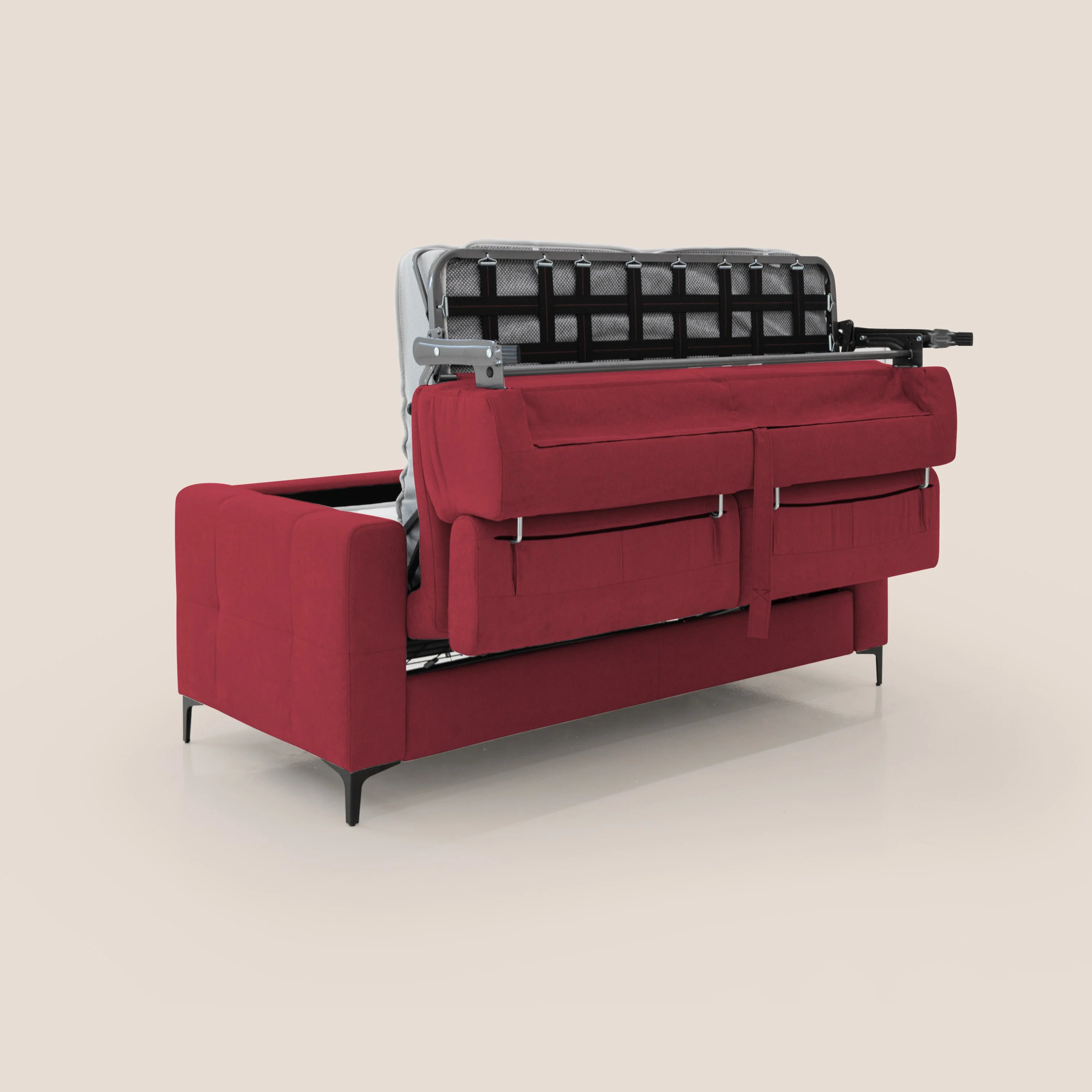 Gardenia canapé convertible matelas H 18cm avec têtières réglables et revêtement imperméable T02 rouge - Image 4
