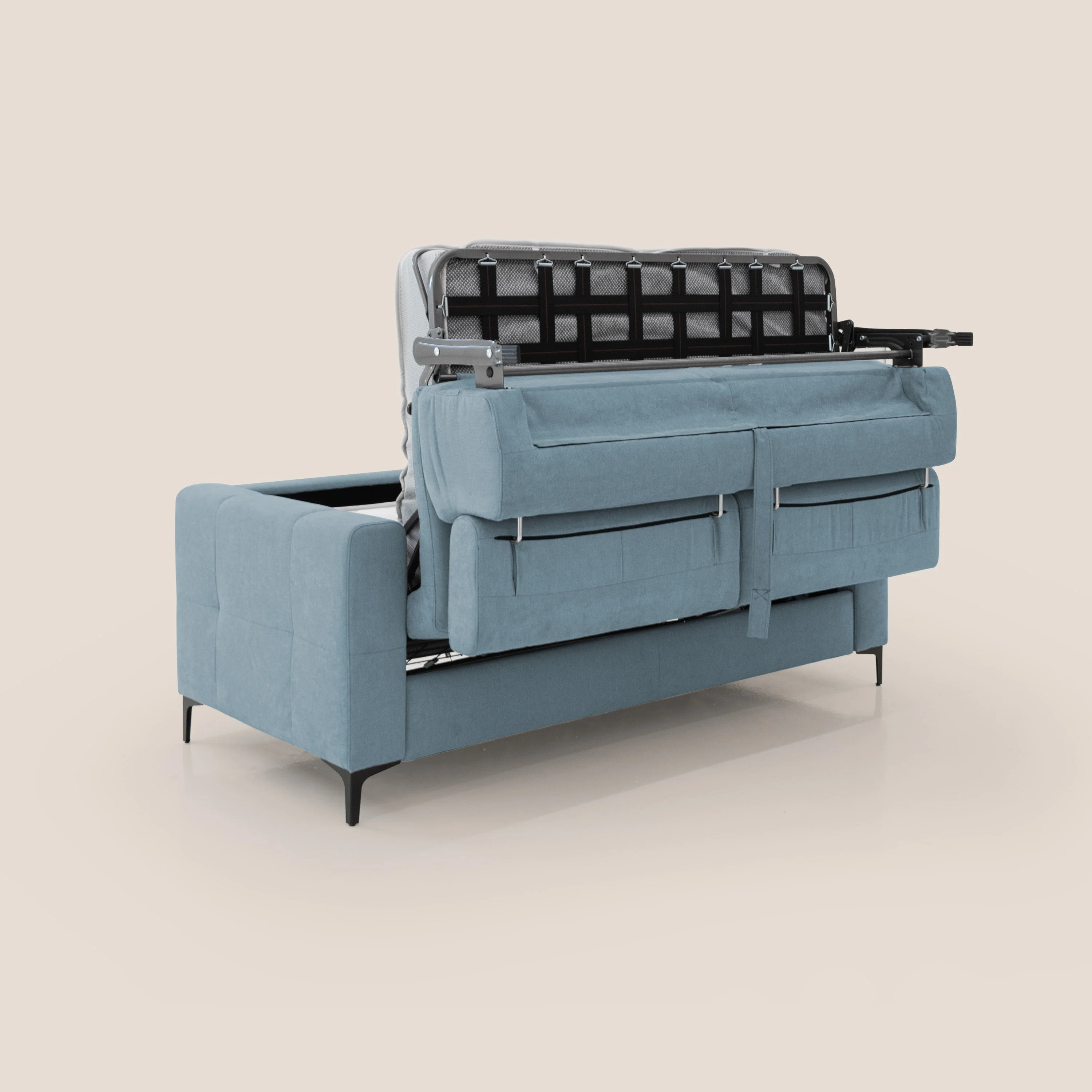 Gardenia canapé convertible matelas H 18cm avec têtières réglables et revêtement imperméable T02 sucre glace - Image 4