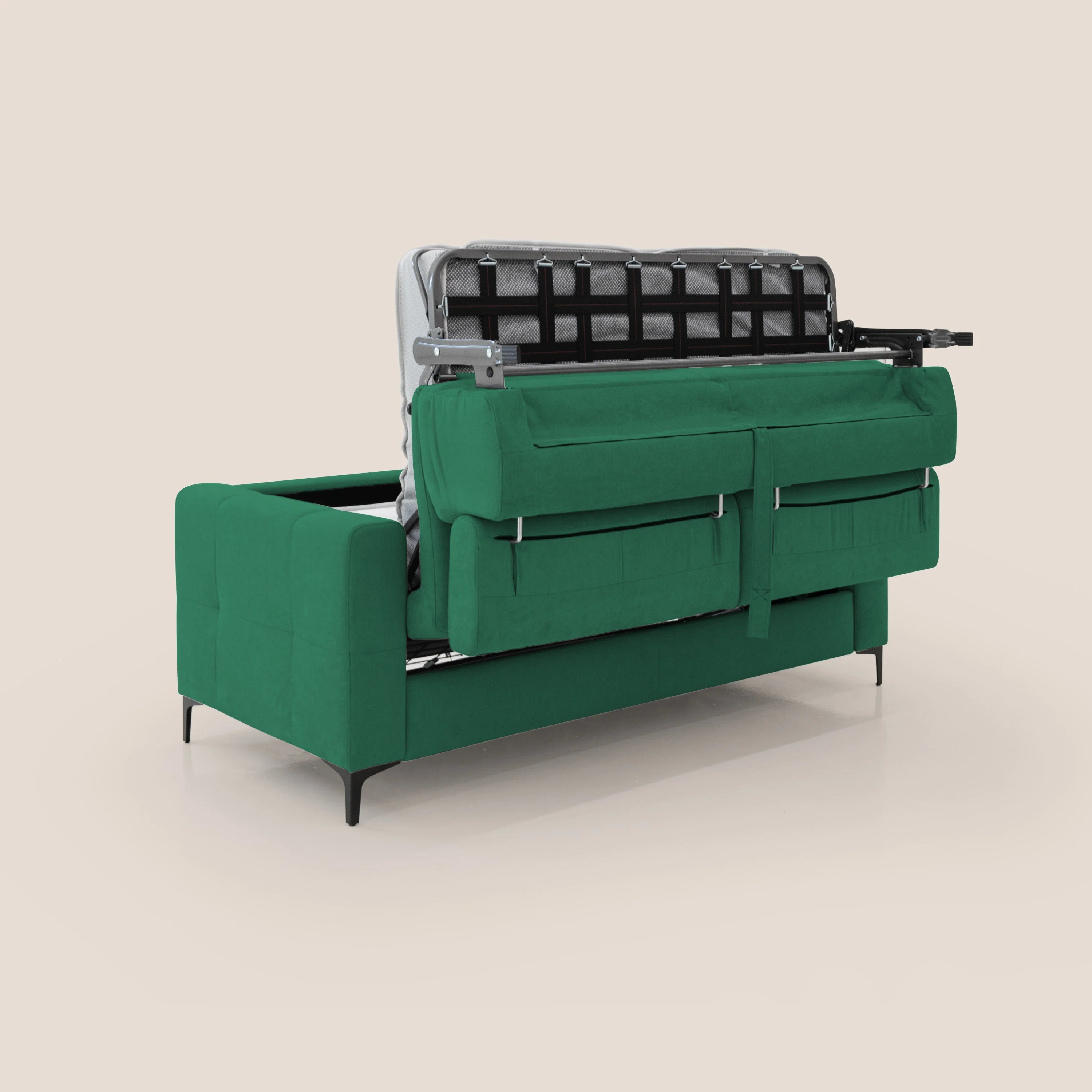 Gardenia canapé convertible matelas H 18cm avec têtières réglables et revêtement imperméable T02 vert - Image 4