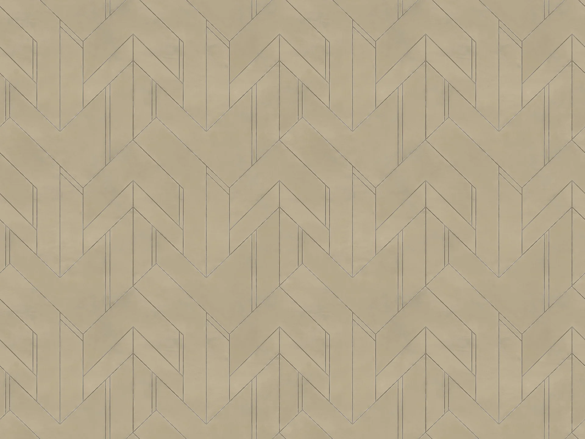 Geometrica coussins à fantaisie géométrique en velours imperméable beige - Image 2