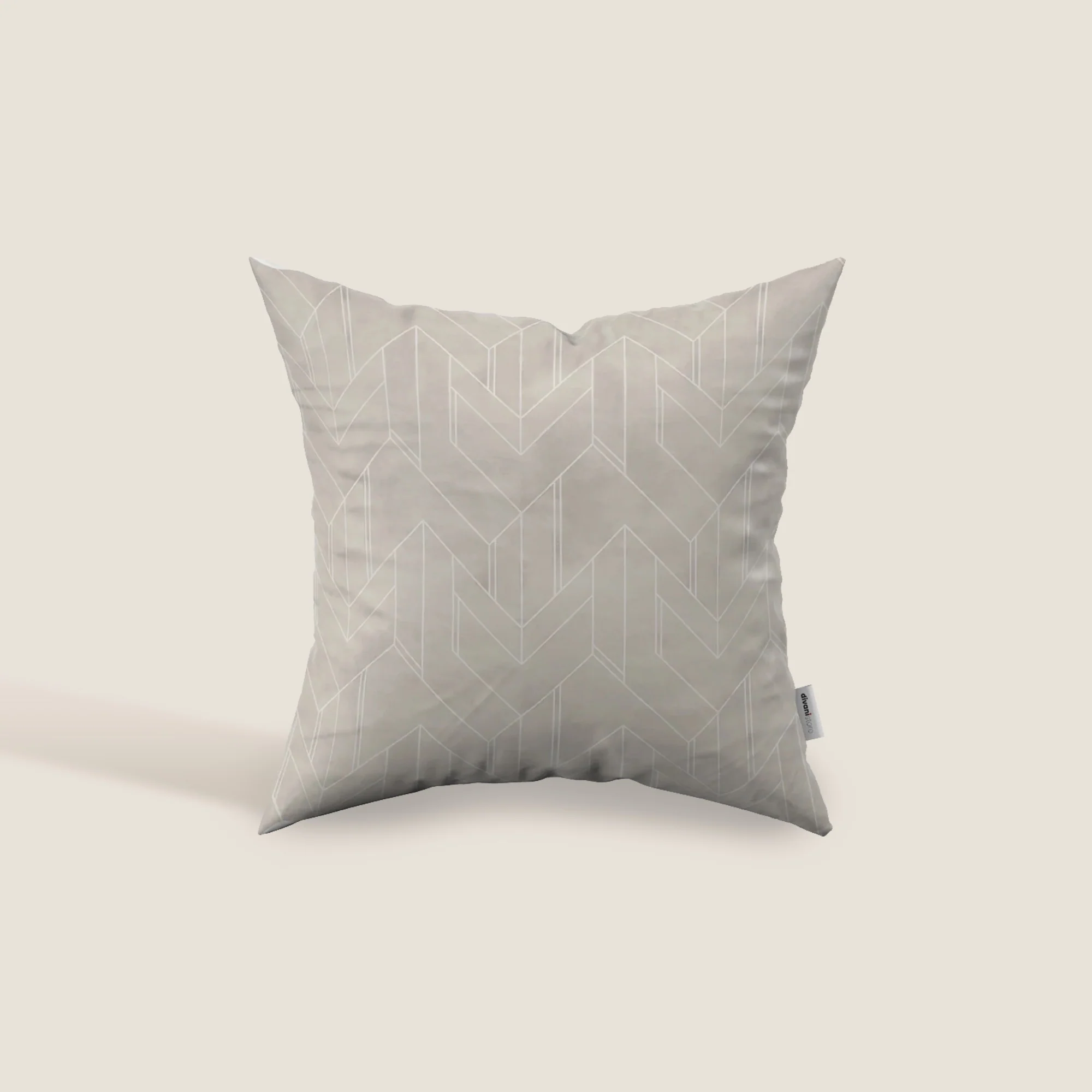 Geometrica coussins à fantaisie géométrique en velours imperméable crème