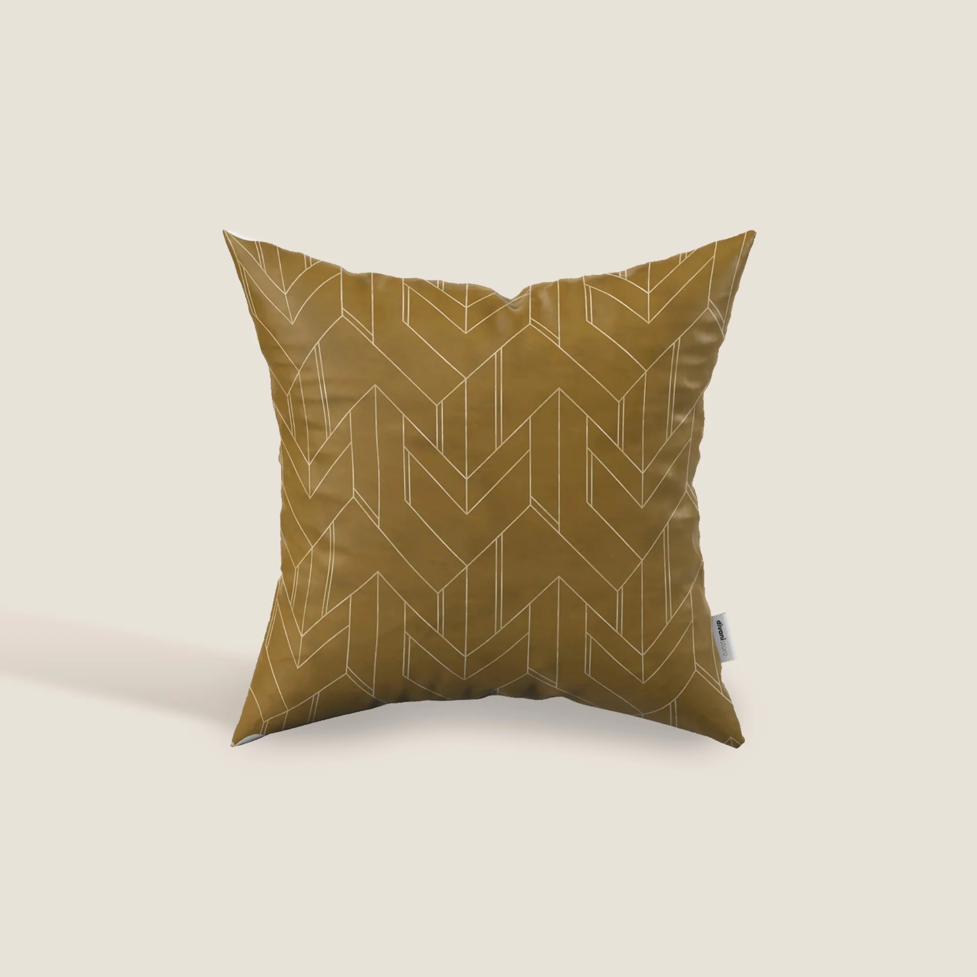 Geometrica coussins à fantaisie géométrique en velours imperméable jaune