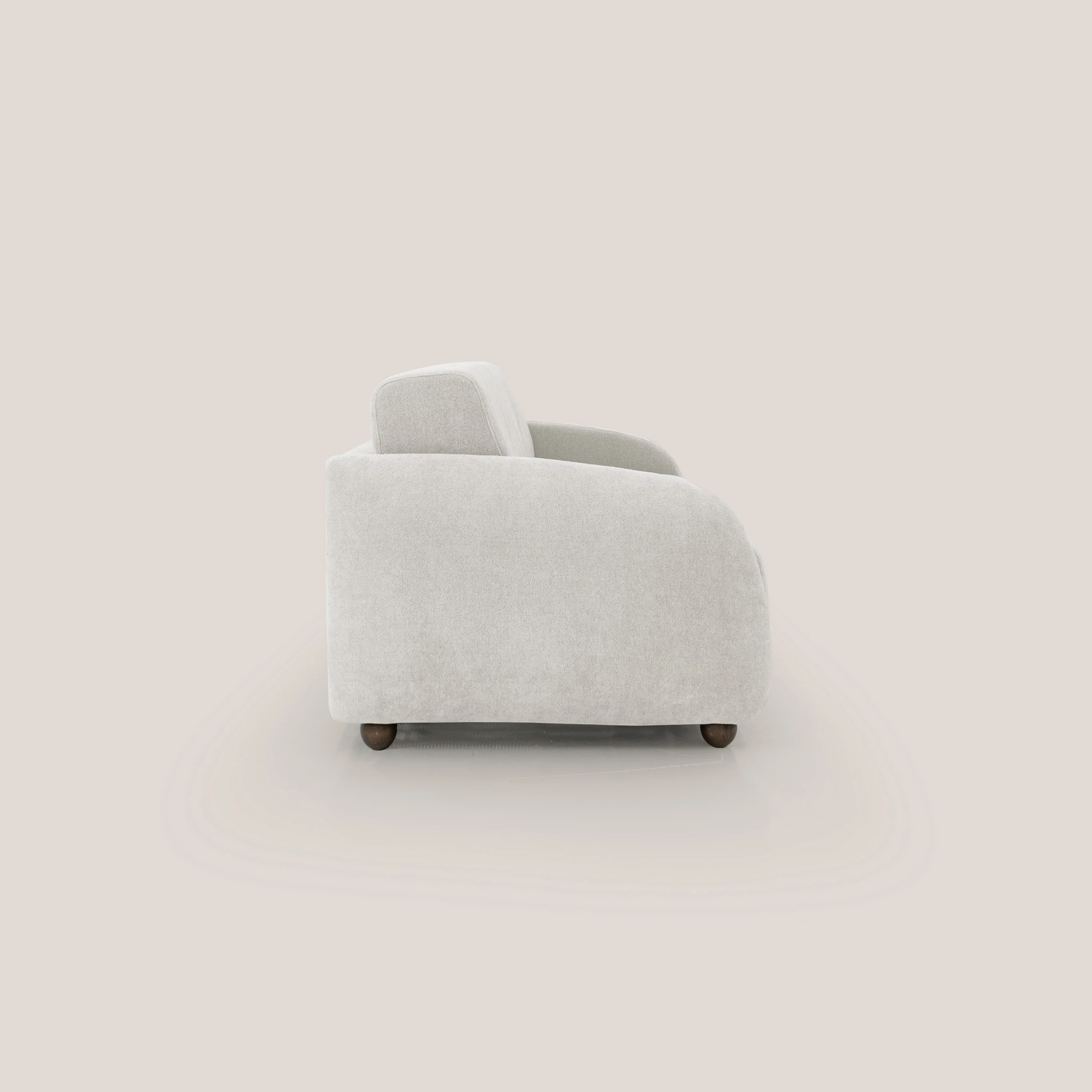 Giglio canapé convertible Japandi  178 cm (mat. 120x197 cm) avec MÉCANIQUE À LATTES et matelas H 18cm en bouclette imperméable T07 blanc - Image 7