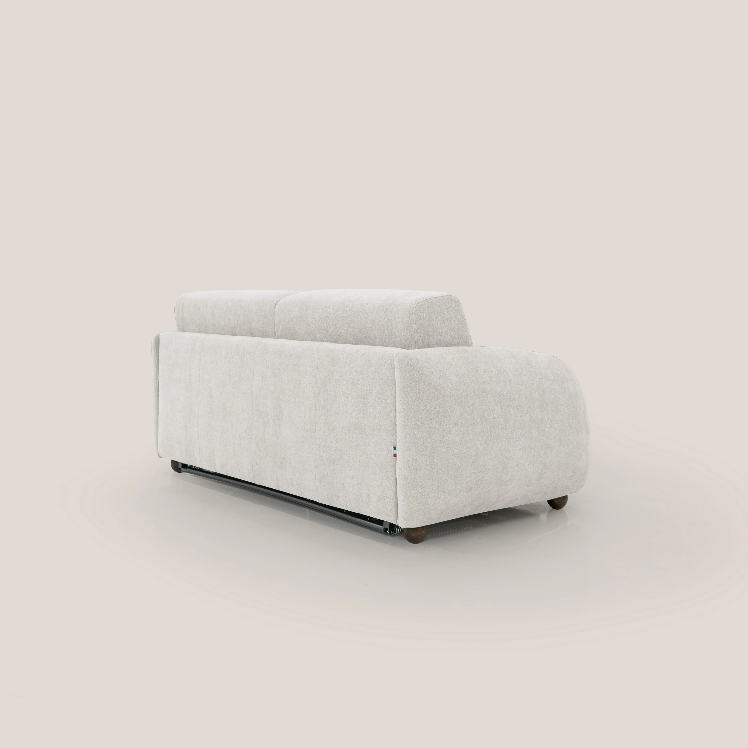 Giglio canapé convertible Japandi  178 cm (mat. 120x197 cm) avec MÉCANIQUE À LATTES et matelas H 18cm en bouclette imperméable T07 blanc - Image 8