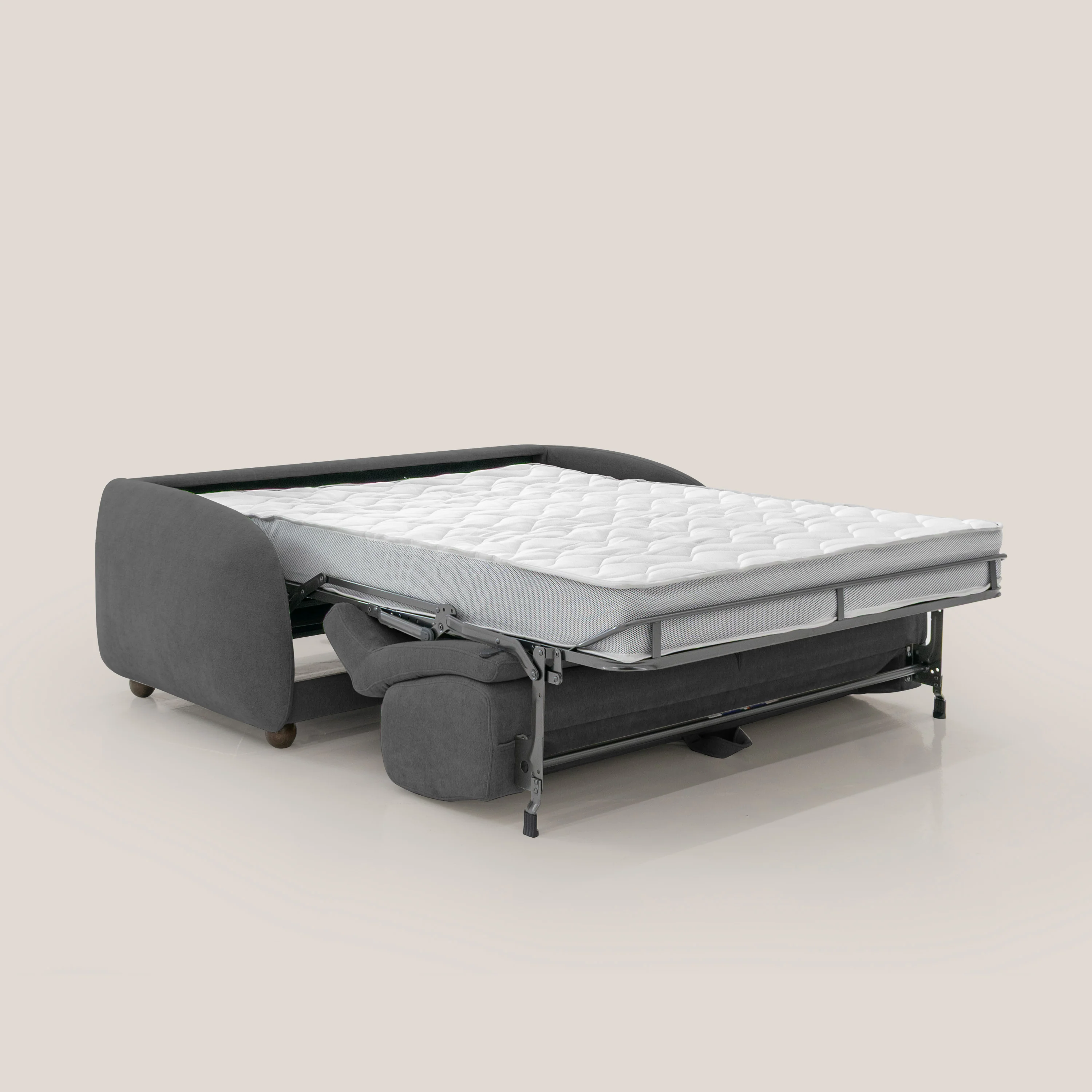 Giglio canapé convertible Japandi avec matelas H 18cm en bouclette imperméable T07 anthracite - Image 2