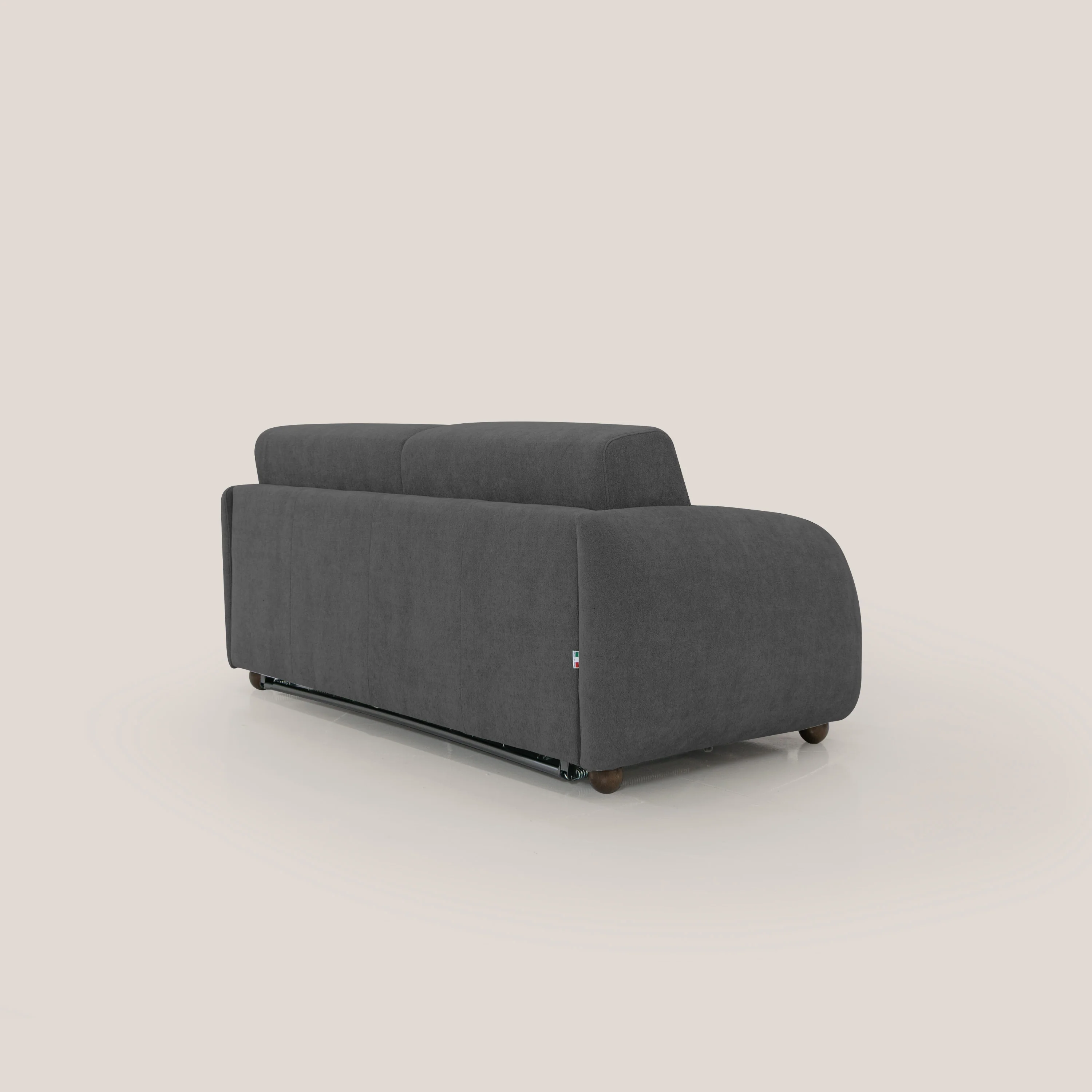 Giglio canapé convertible Japandi avec matelas H 18cm en bouclette imperméable T07 anthracite - Image 8