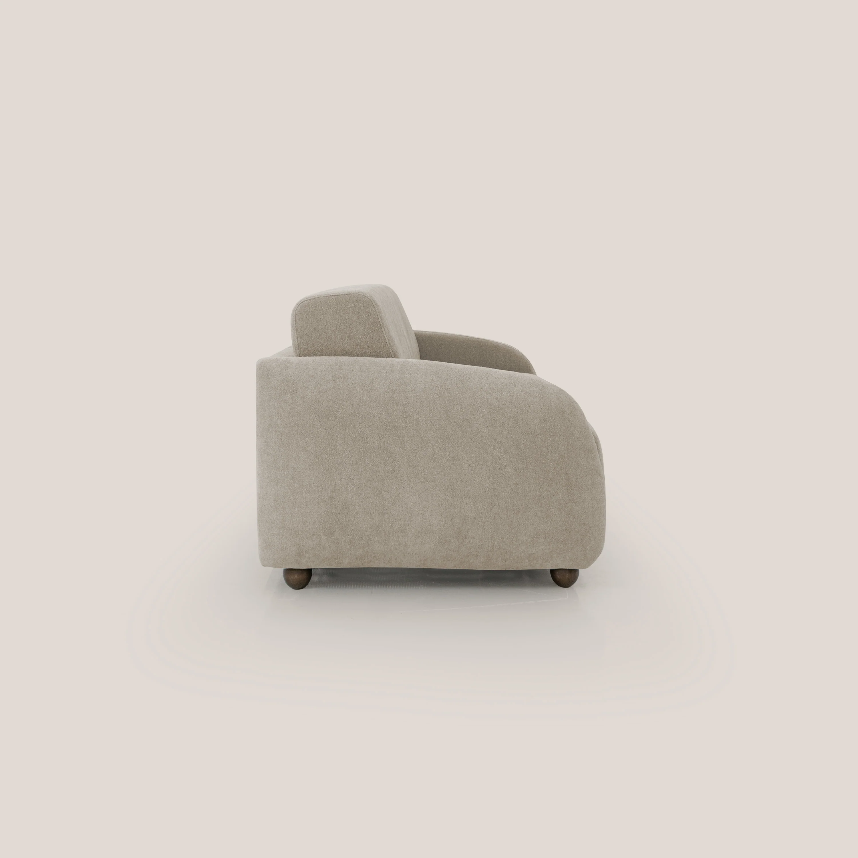 Giglio canapé convertible Japandi avec matelas H 18cm en bouclette imperméable T07 beige - Image 8