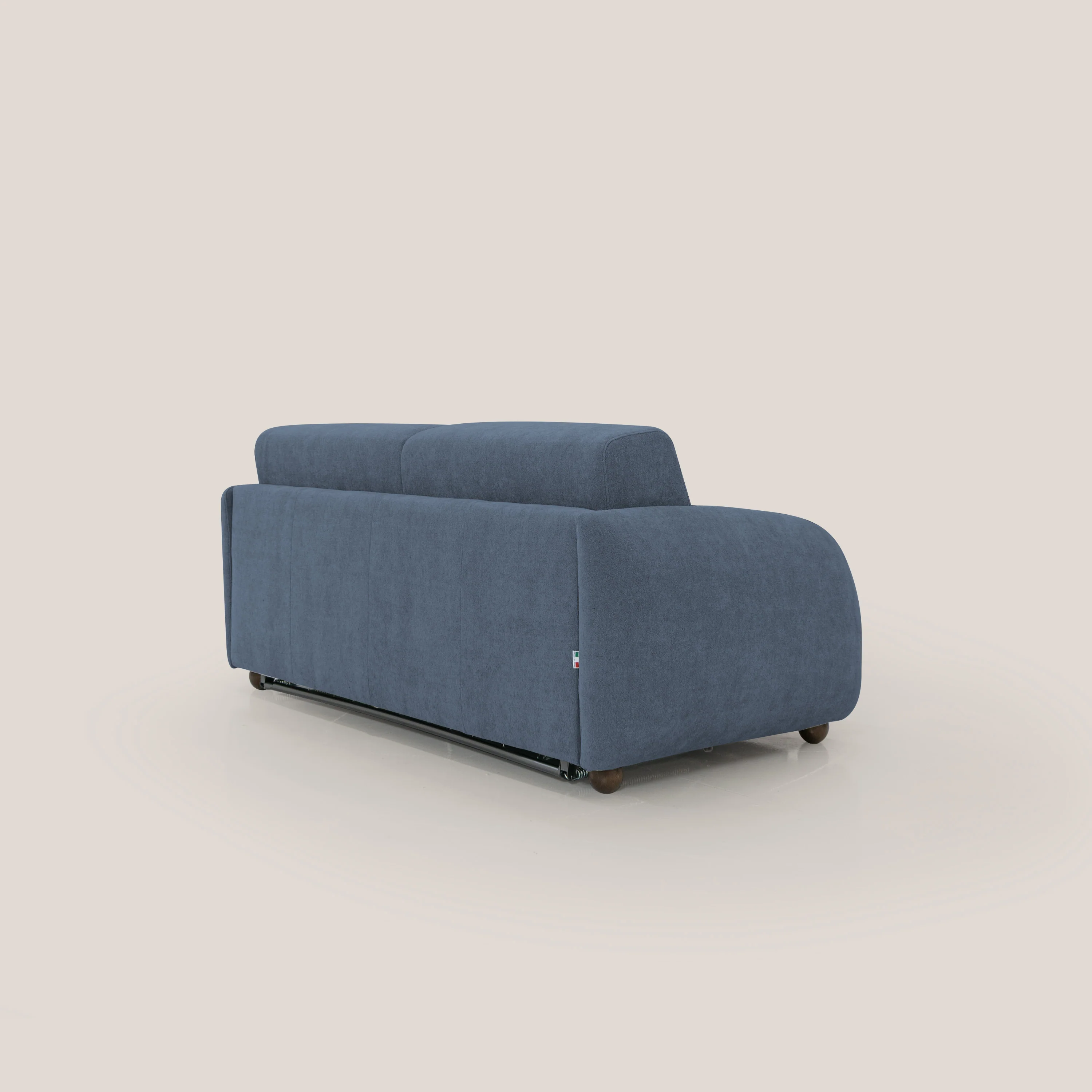 Giglio canapé convertible Japandi avec matelas H 18cm en bouclette imperméable T07 bleu - Image 8