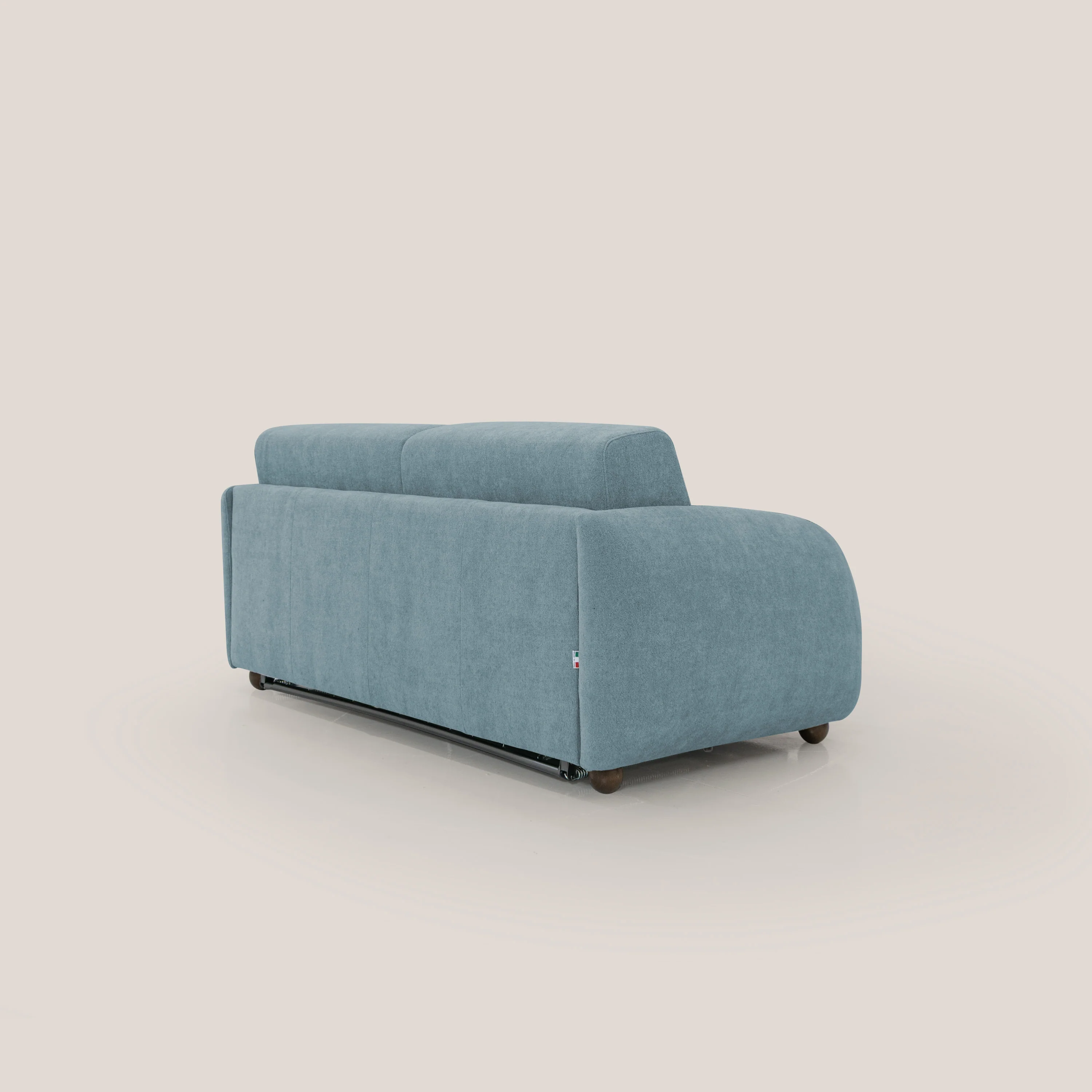 Giglio canapé convertible Japandi avec matelas H 18cm en bouclette imperméable T07 bleu pastel - Image 8