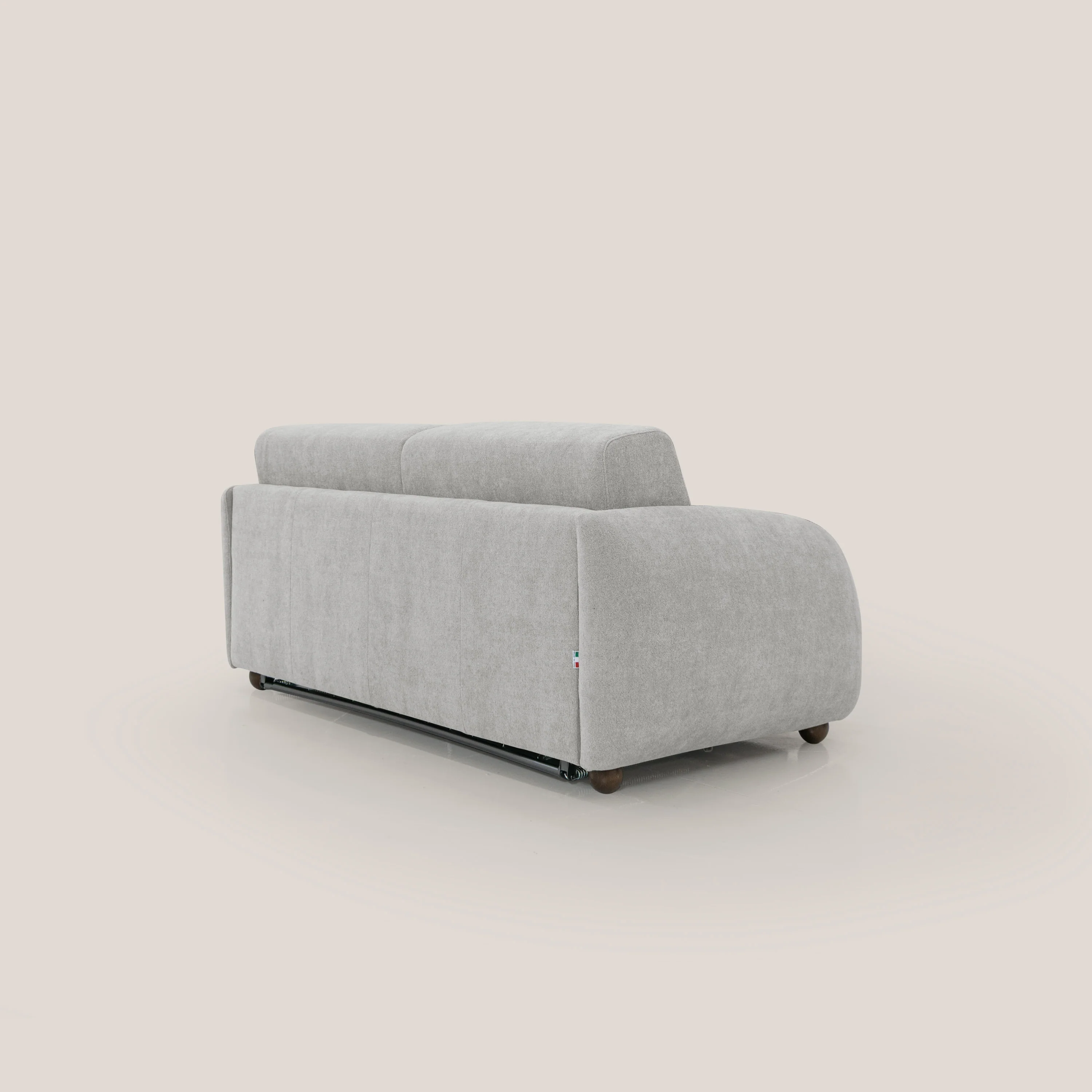 Giglio canapé convertible Japandi avec matelas H 18cm en bouclette imperméable T07 gris - Image 8