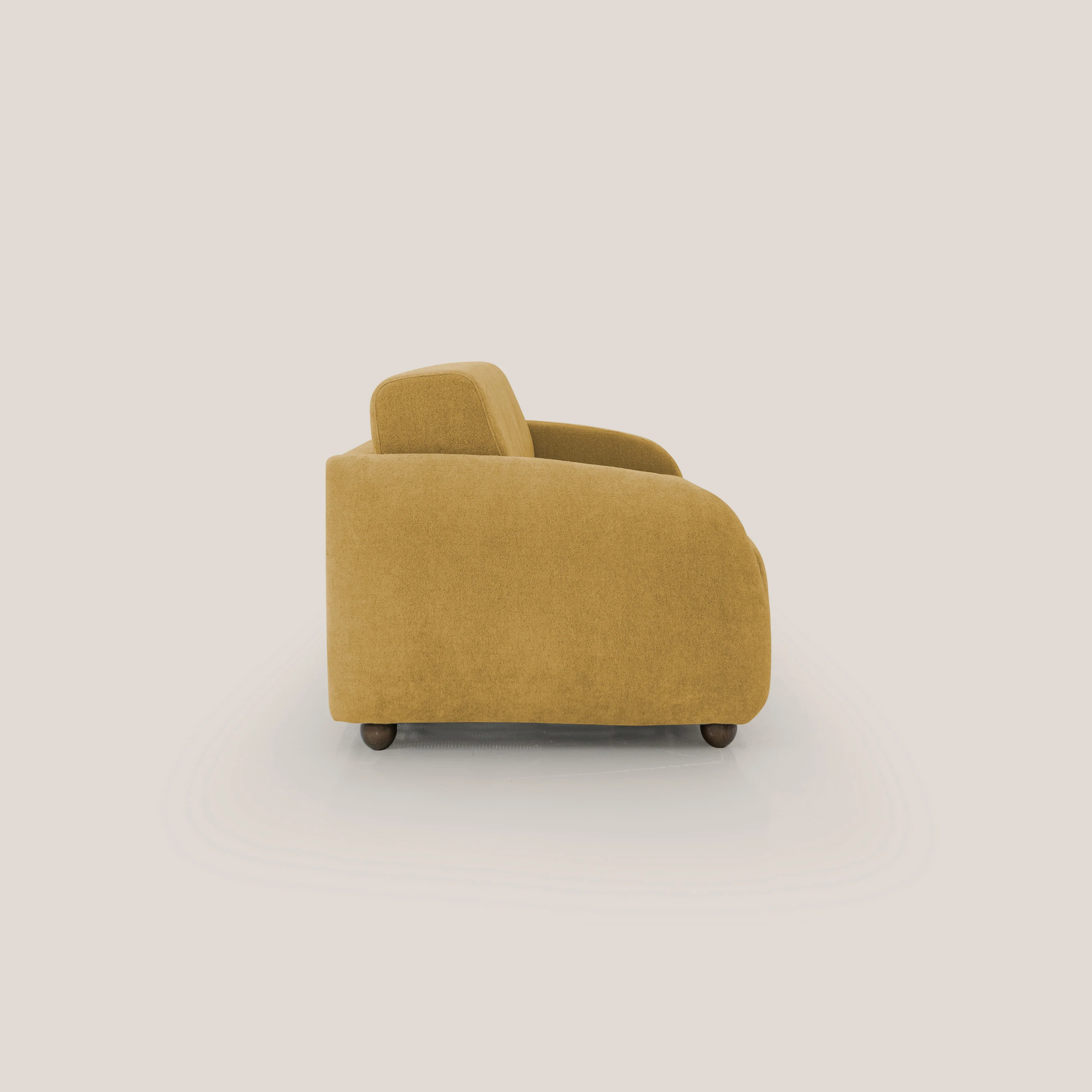 Giglio canapé convertible Japandi avec matelas H 18cm en bouclette imperméable T07 jaune - Image 7