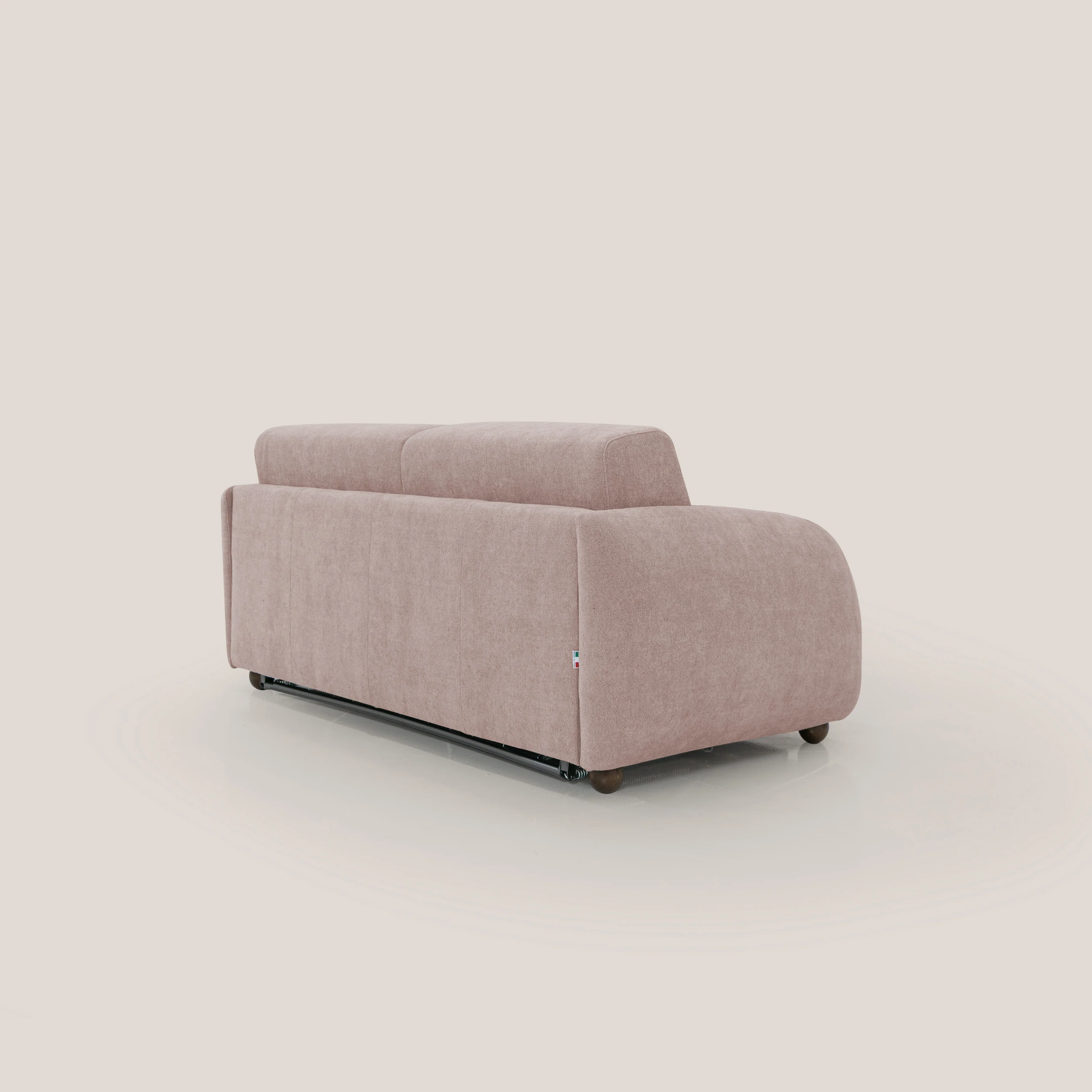 Giglio canapé convertible Japandi avec matelas H 18cm en bouclette imperméable T07 rose - Image 8