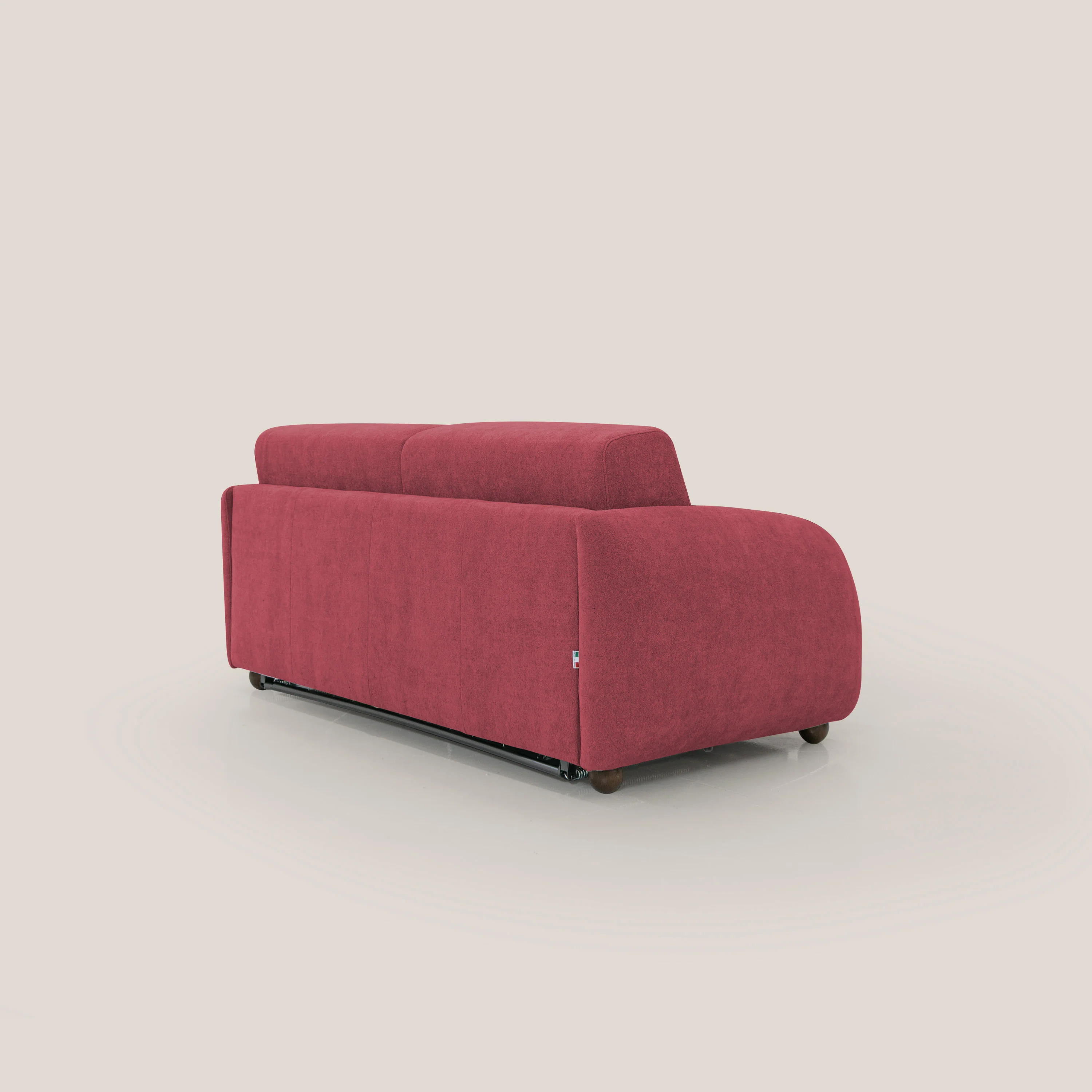 Giglio canapé convertible Japandi avec matelas H 18cm en bouclette imperméable T07 rouge - Image 8