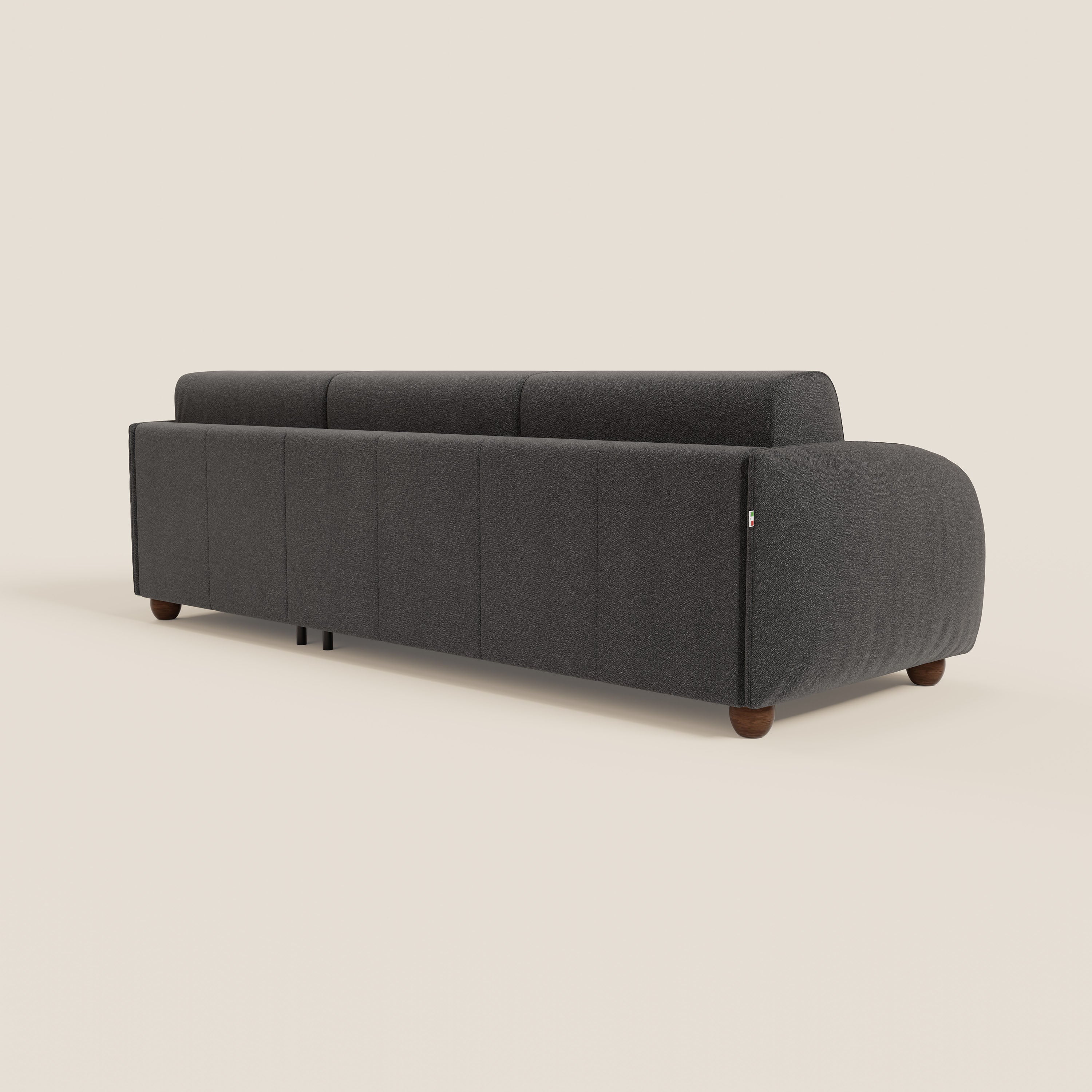 Giglio Canapé d'angle convertible avec matelas H18 cm et chaise longue coffre en bouclette douce T07 anthracite - Image 7