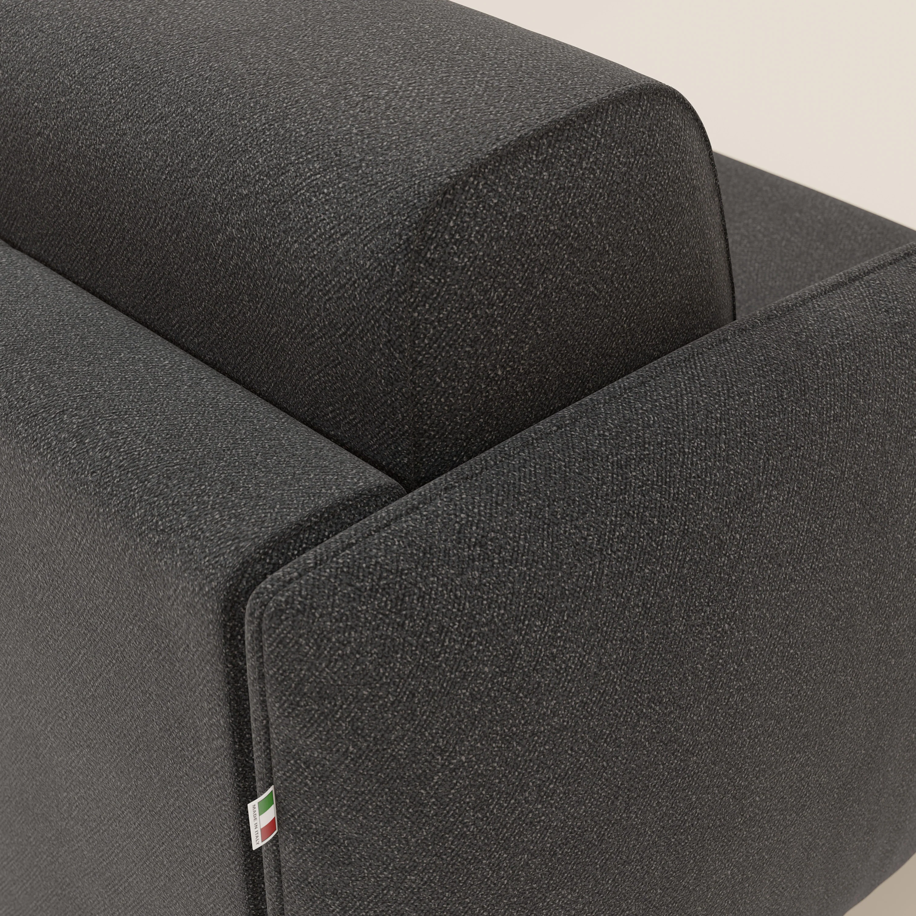 Giglio Canapé d'angle convertible avec matelas H18 cm et chaise longue coffre en bouclette douce T07 anthracite - Image 8