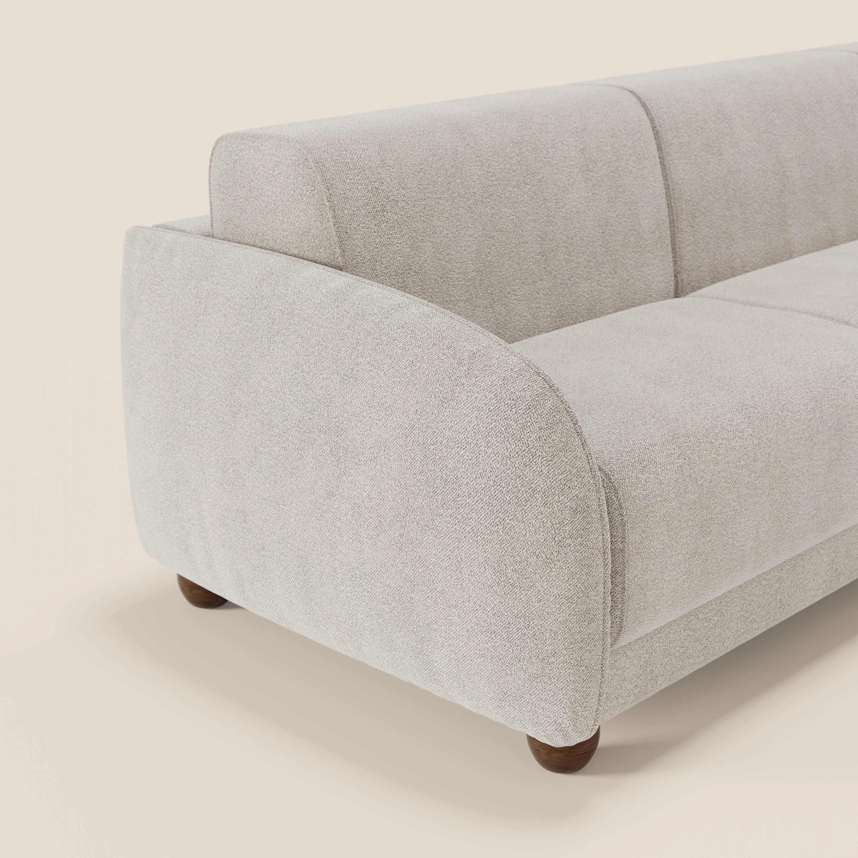 Giglio Canapé d'angle convertible avec matelas H18 cm et chaise longue coffre en bouclette douce T07 blanc - Image 4