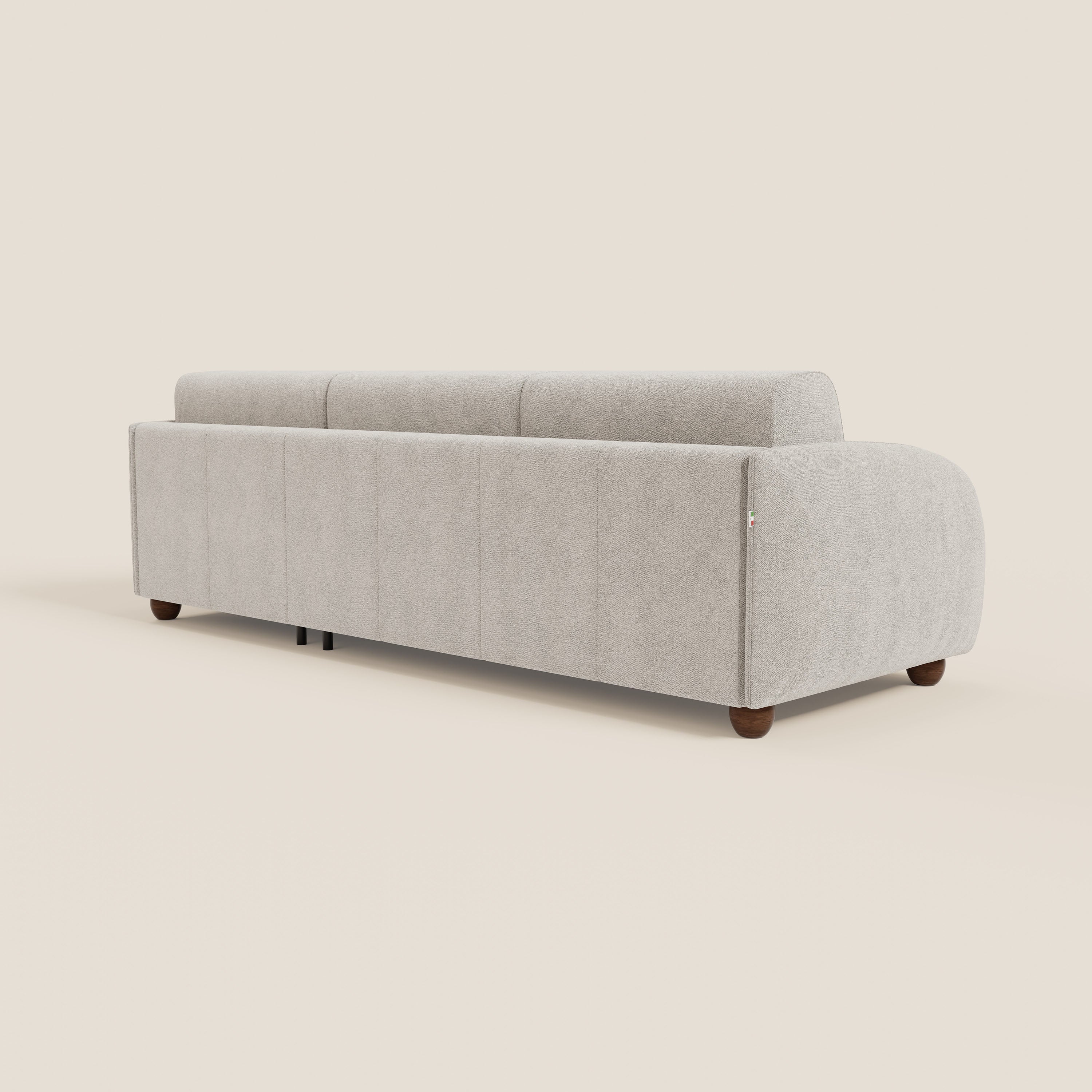 Giglio Canapé d'angle convertible avec matelas H18 cm et chaise longue coffre en bouclette douce T07 blanc - Image 7