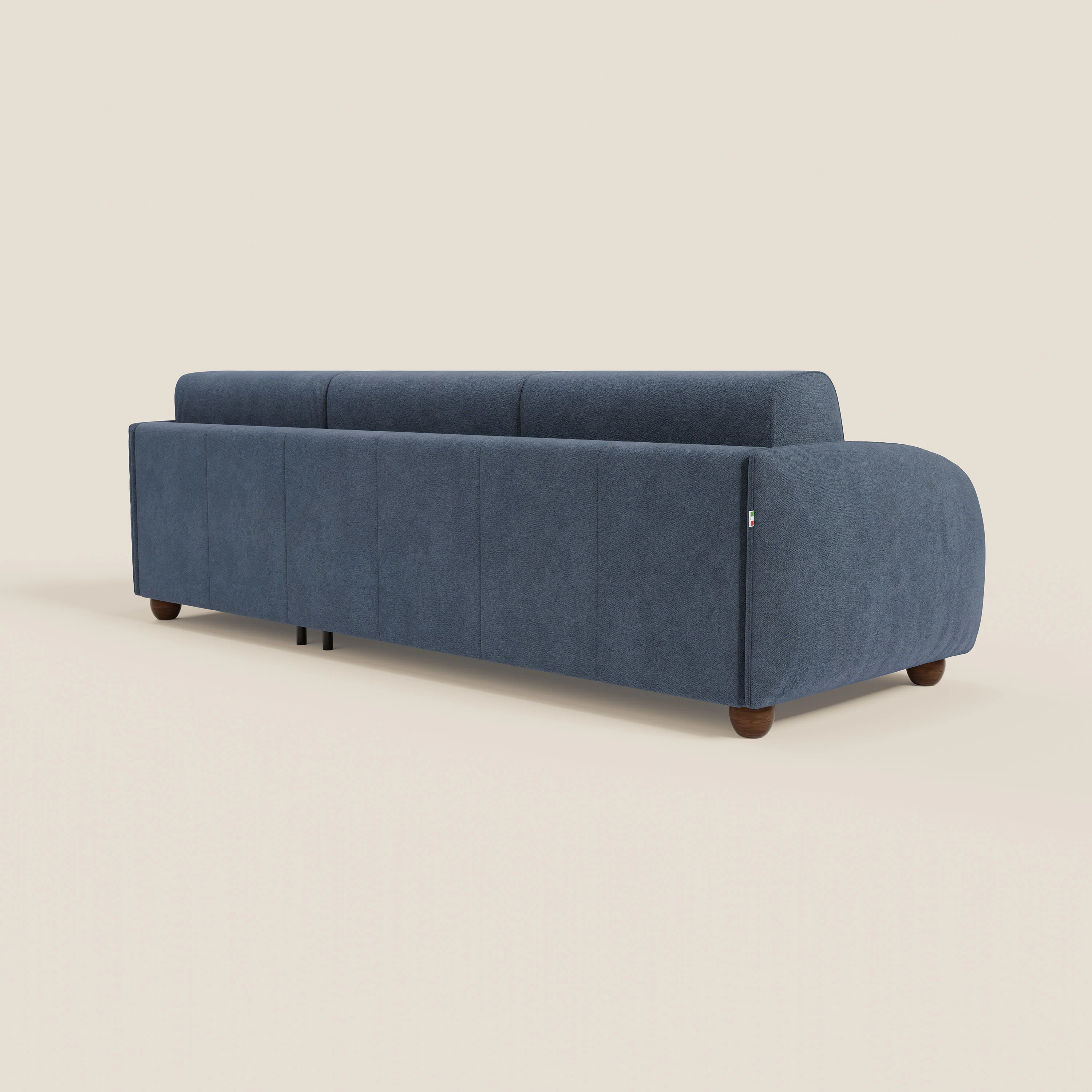 Giglio Canapé d'angle convertible avec matelas H18 cm et chaise longue coffre en bouclette douce T07 bleu - Image 7