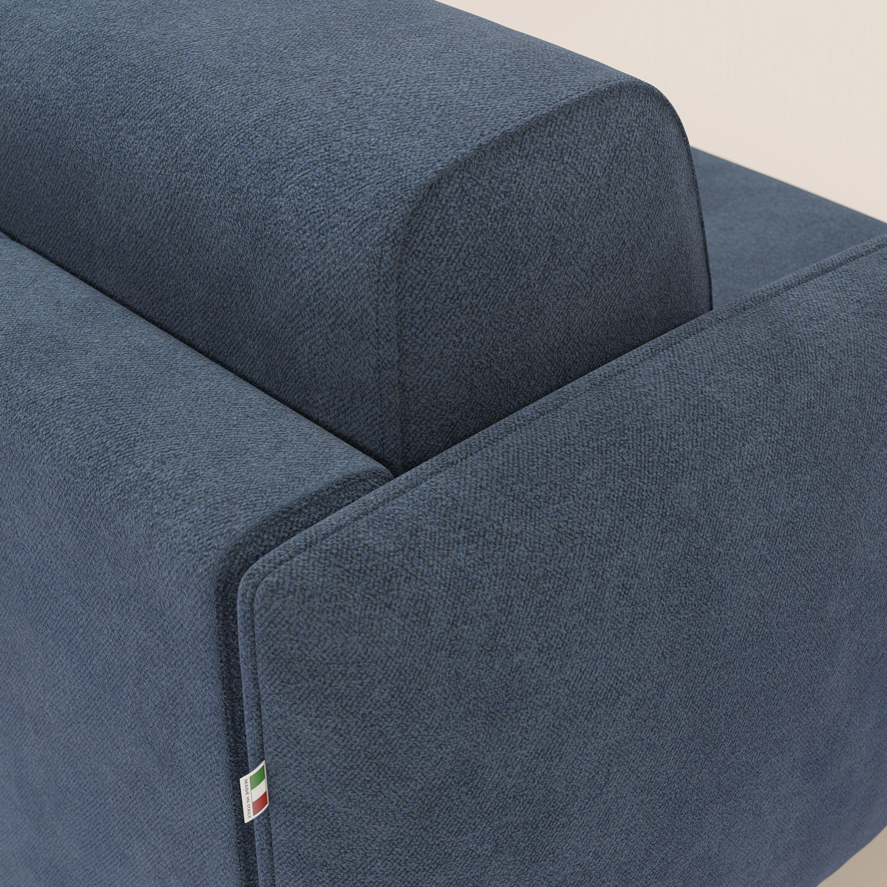 Giglio Canapé d'angle convertible avec matelas H18 cm et chaise longue coffre en bouclette douce T07 bleu - Image 8
