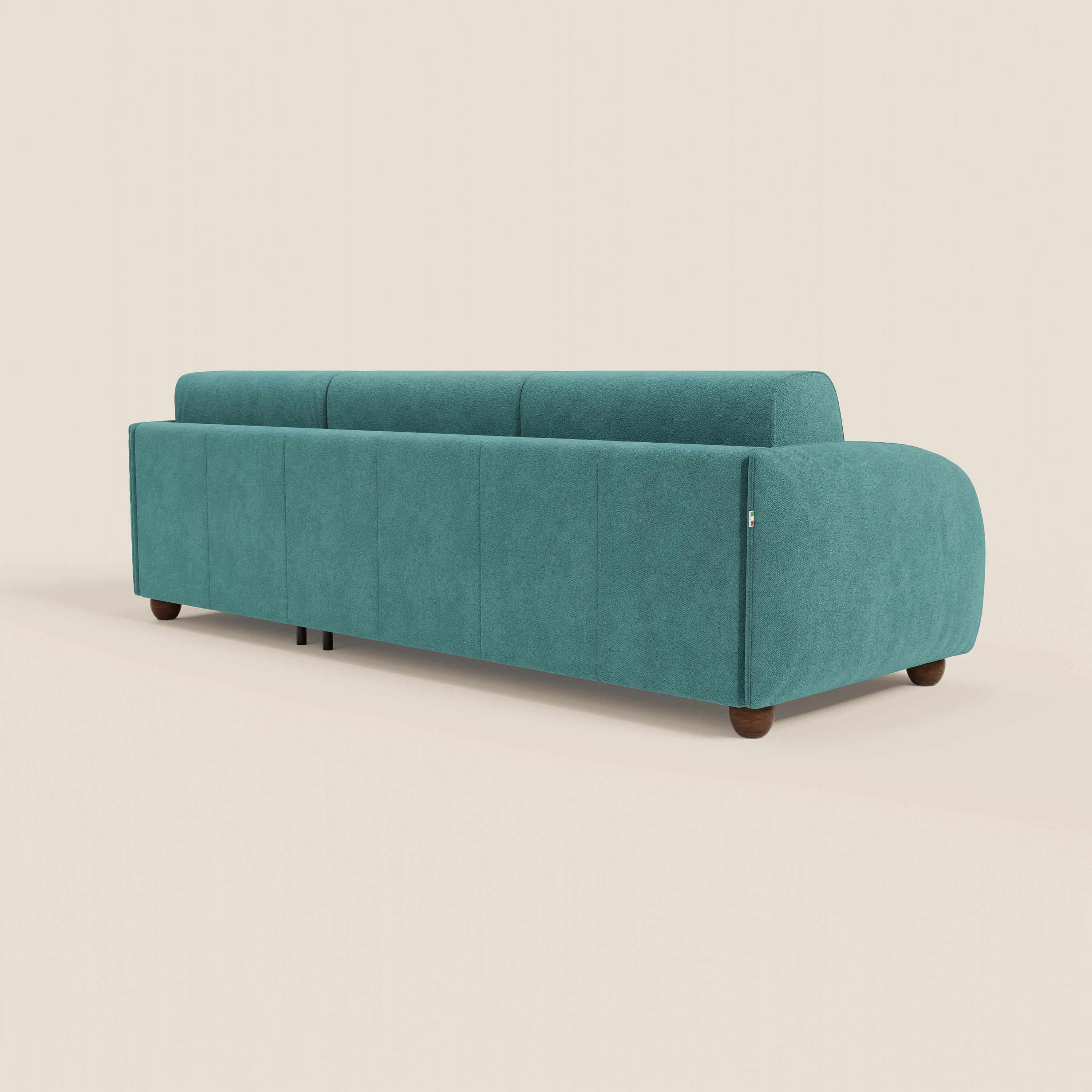 Giglio Canapé d'angle convertible avec matelas H18 cm et chaise longue coffre en bouclette douce T07 bleu ciel - Image 7