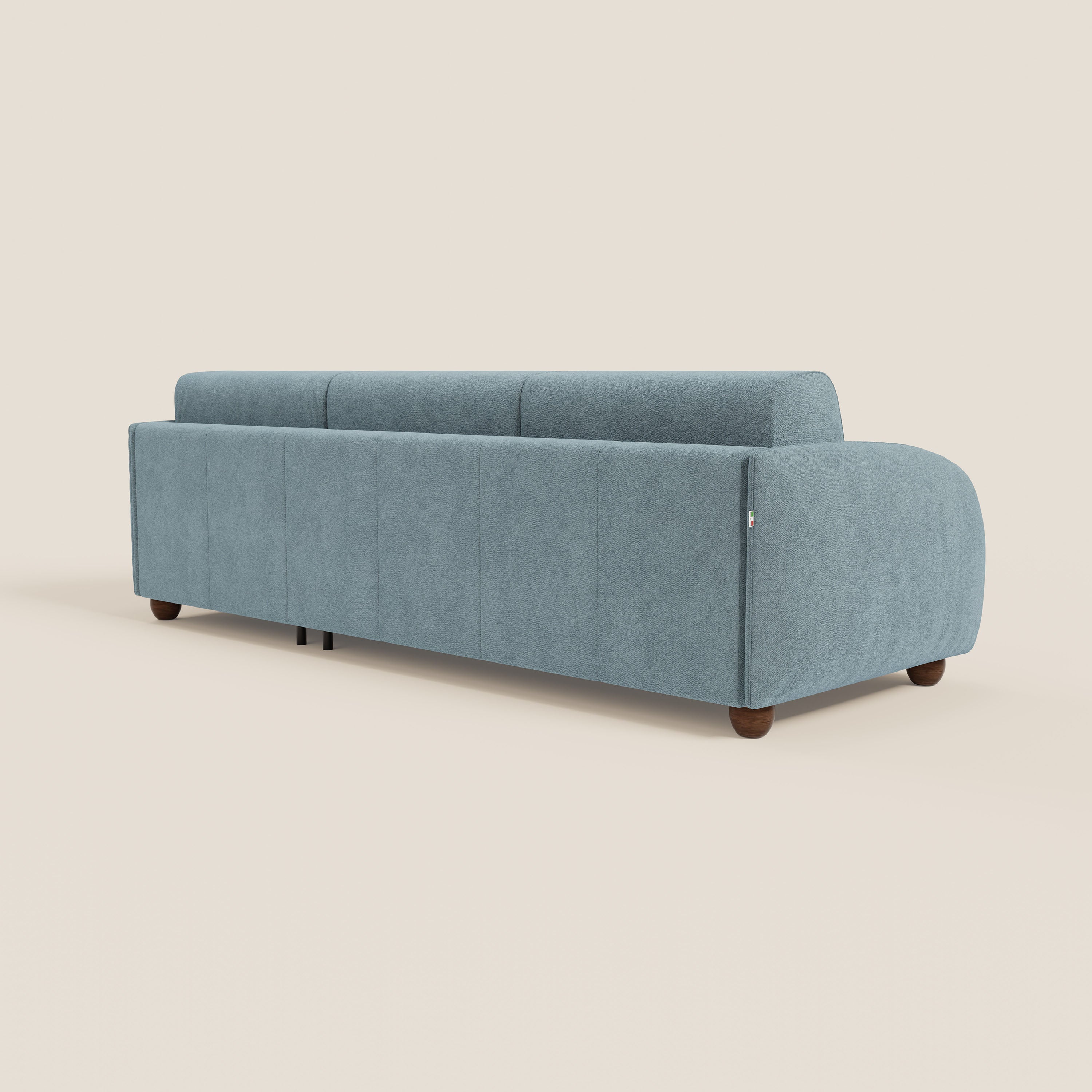 Giglio Canapé d'angle convertible avec matelas H18 cm et chaise longue coffre en bouclette douce T07 bleu pastel - Image 7
