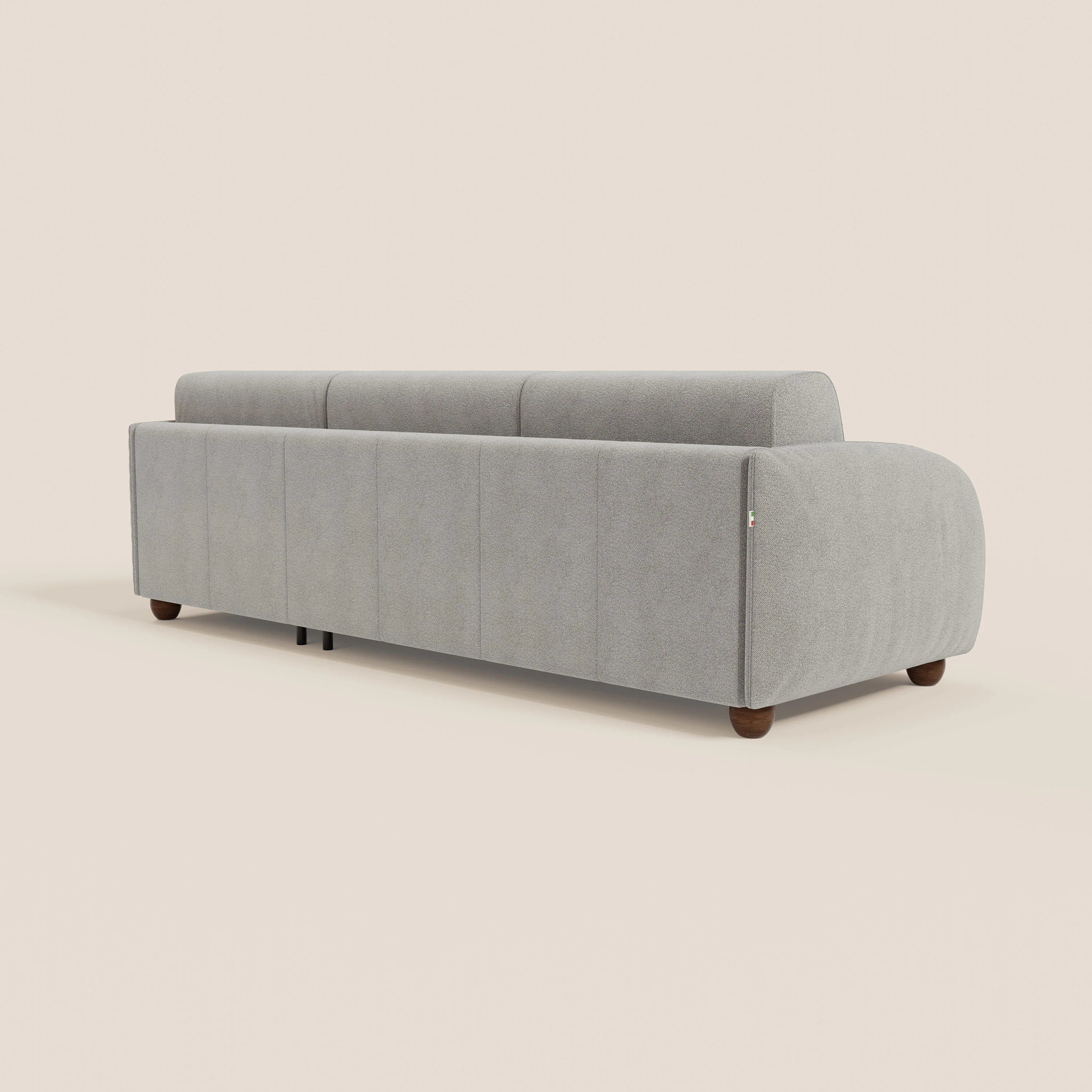 Giglio Canapé d'angle convertible avec matelas H18 cm et chaise longue coffre en bouclette douce T07 gris - Image 7
