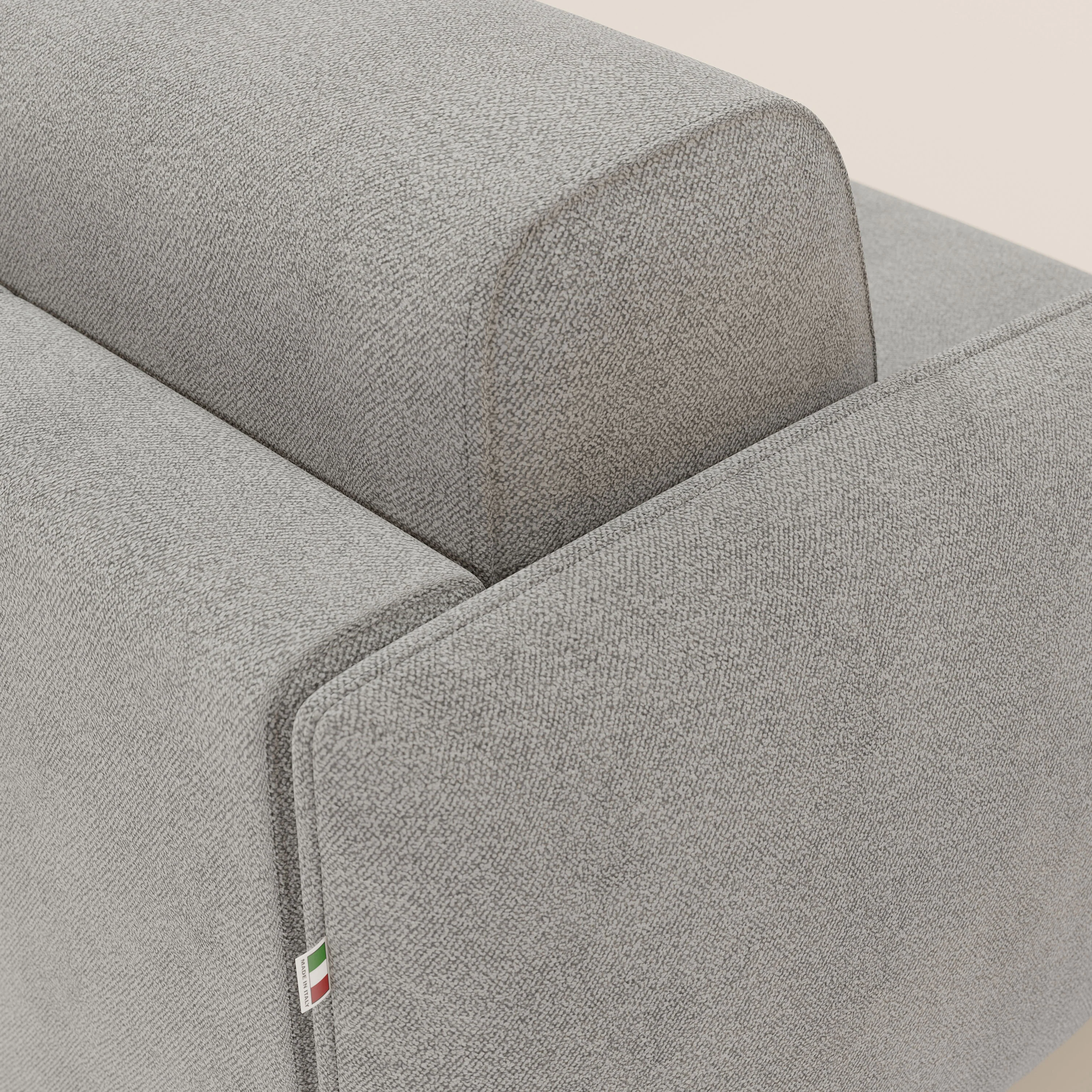 Giglio Canapé d'angle convertible avec matelas H18 cm et chaise longue coffre en bouclette douce T07 gris - Image 8