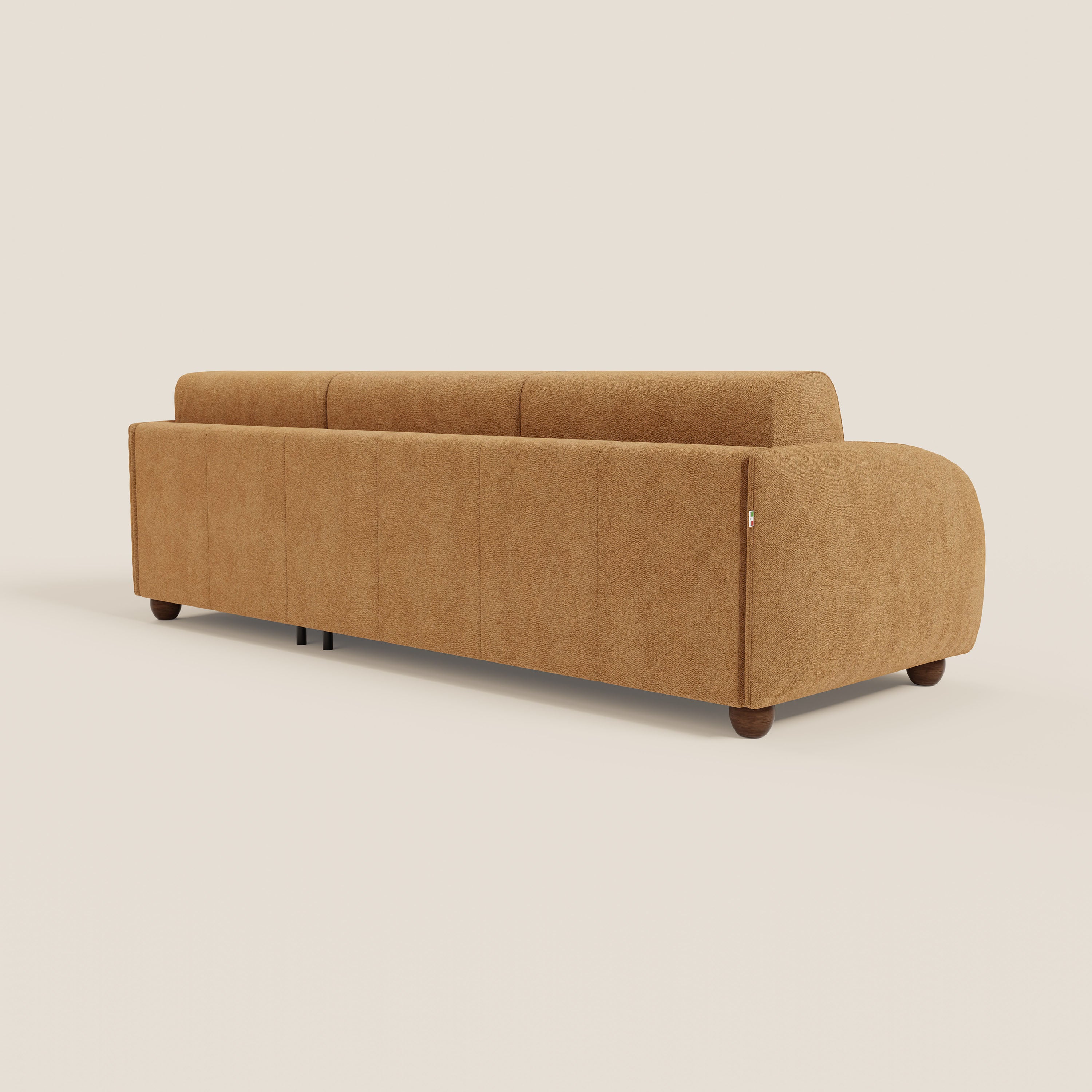 Giglio Canapé d'angle convertible avec matelas H18 cm et chaise longue coffre en bouclette douce T07 orange - Image 7