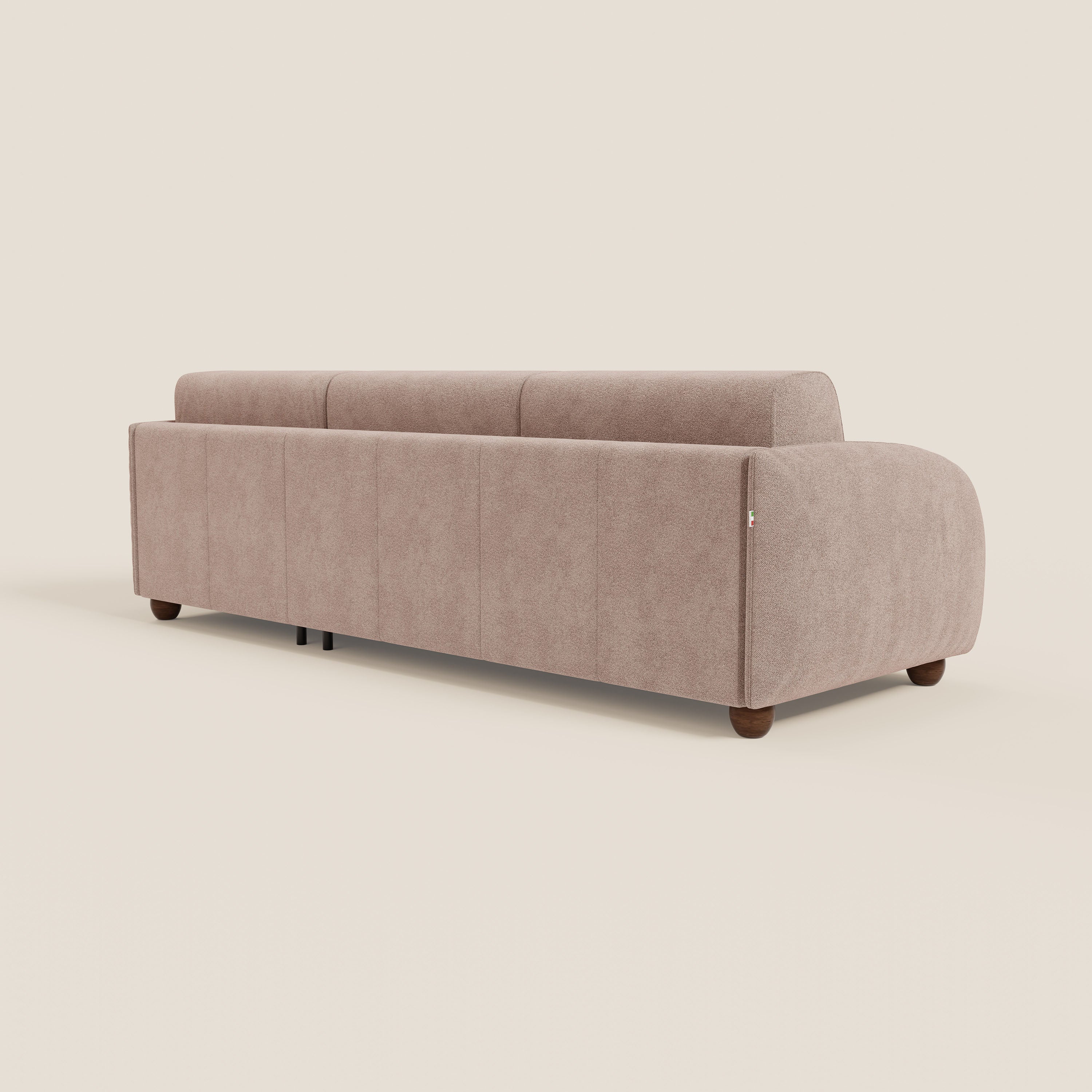 Giglio Canapé d'angle convertible avec matelas H18 cm et chaise longue coffre en bouclette douce T07 rose - Image 7