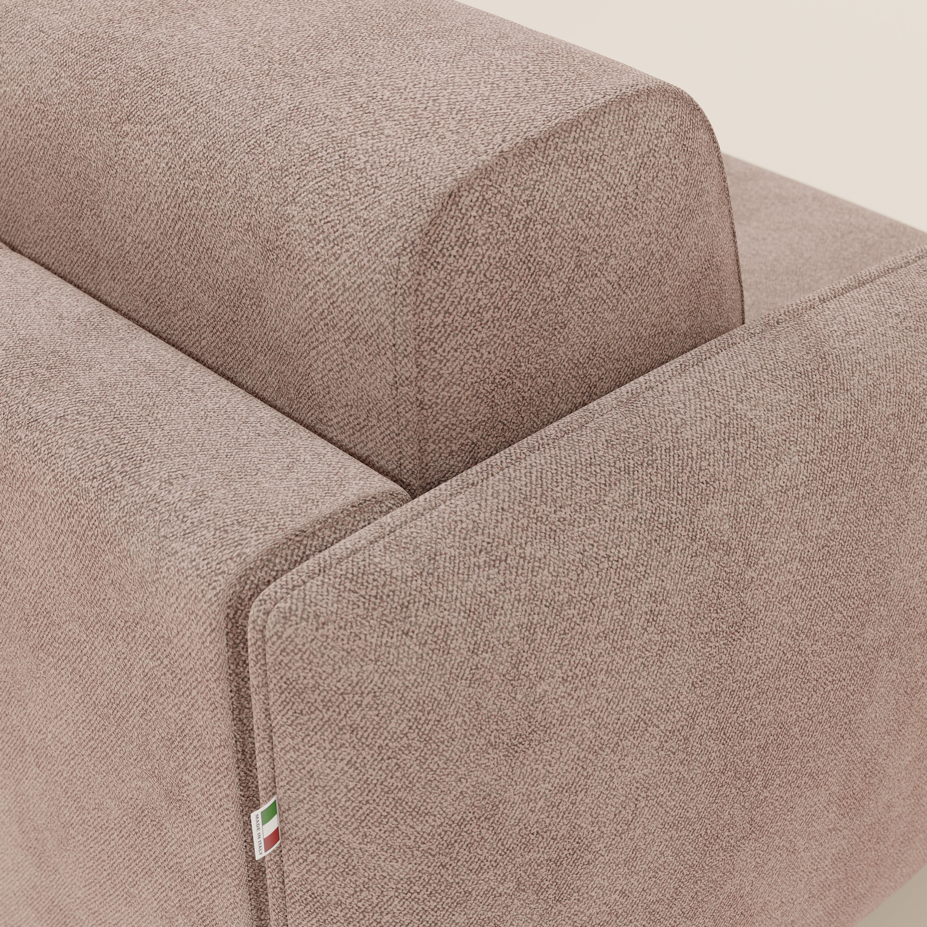 Giglio Canapé d'angle convertible avec matelas H18 cm et chaise longue coffre en bouclette douce T07 rose - Image 8