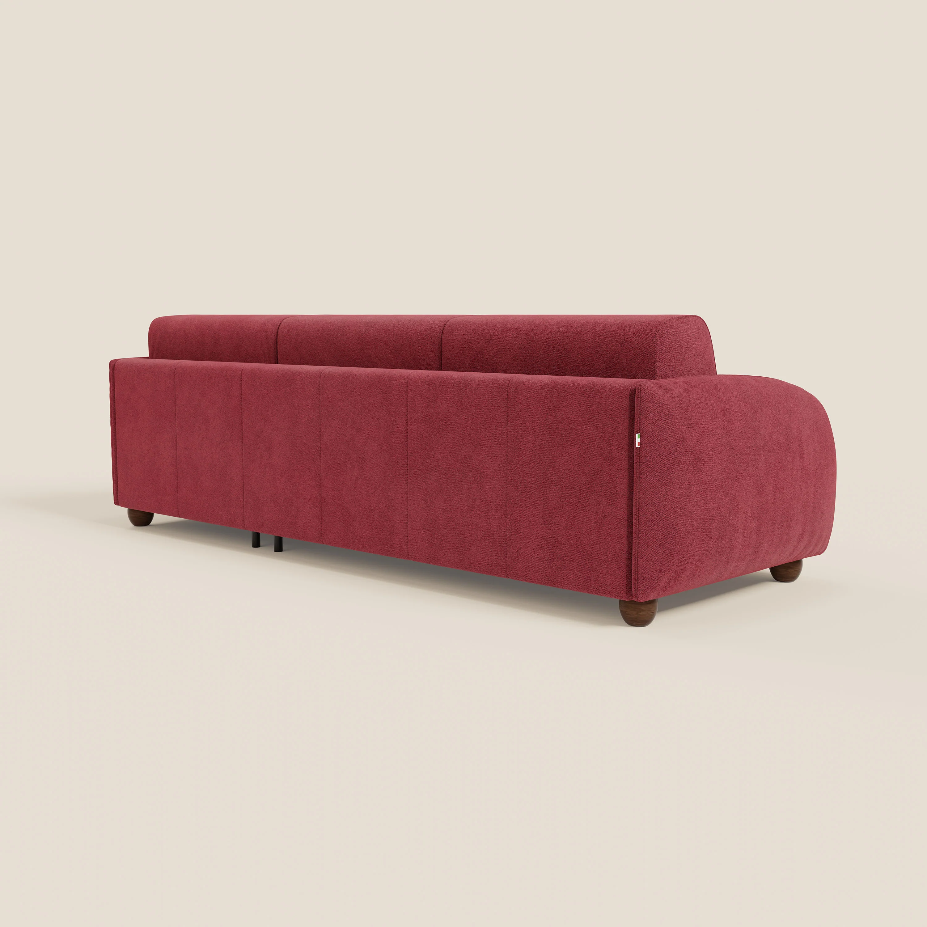 Giglio Canapé d'angle convertible avec matelas H18 cm et chaise longue coffre en bouclette douce T07 rouge - Image 7
