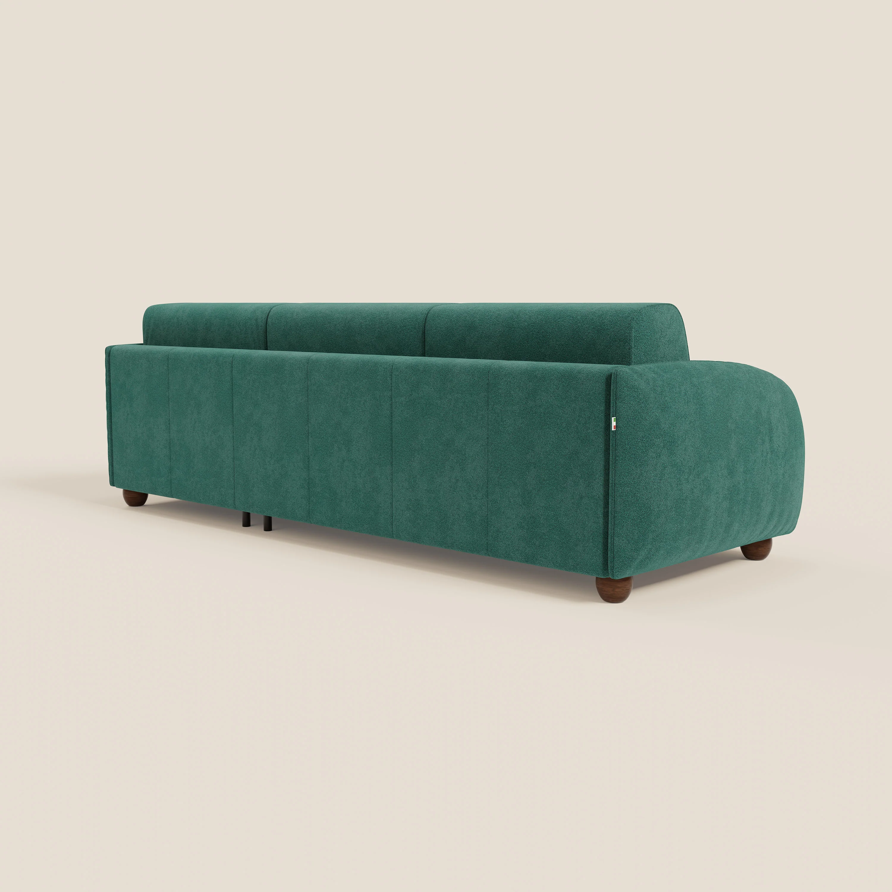 Giglio Canapé d'angle convertible avec matelas H18 cm et chaise longue coffre en bouclette douce T07 vert - Image 7